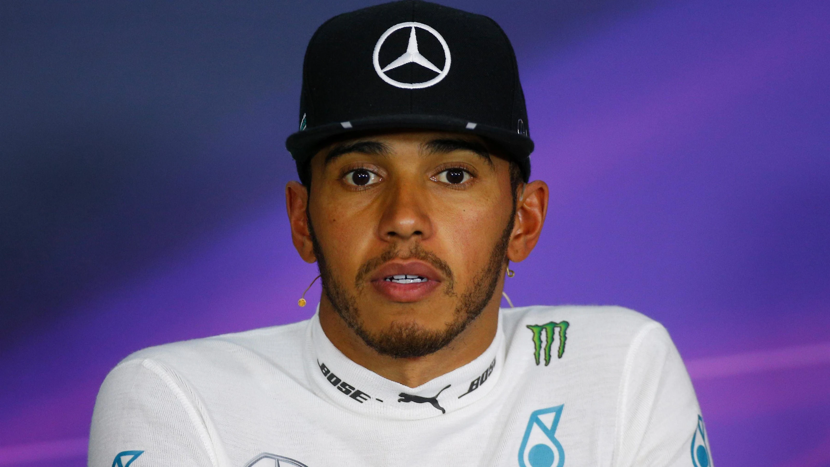 Lewis Hamilton (GBR) Mercedes AMG F1 in the Press Conference at Formula One World Championship,