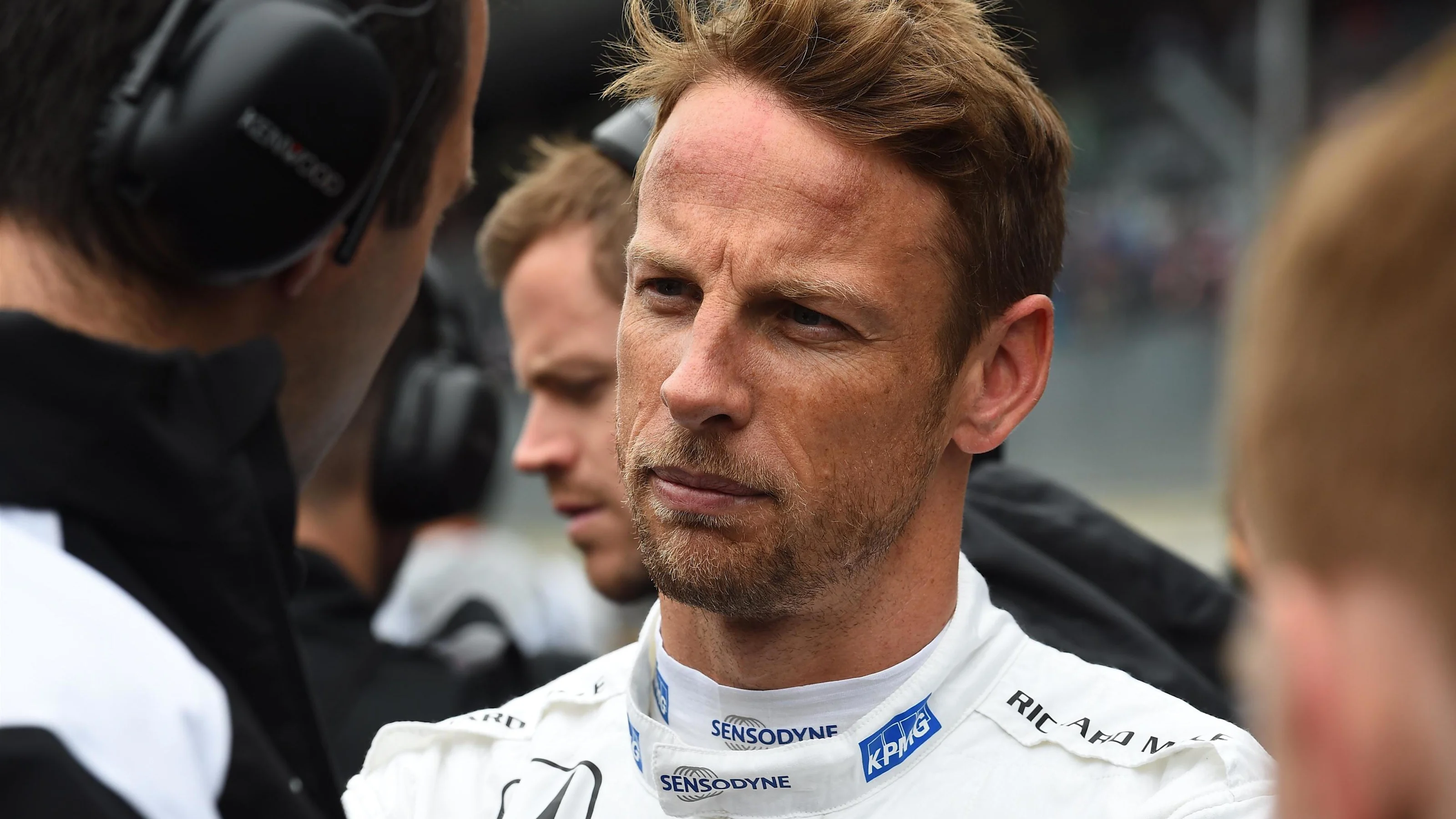Jenson Button (GBR) McLaren on the grid at Formula One World Championship, Rd9, Austrian Grand