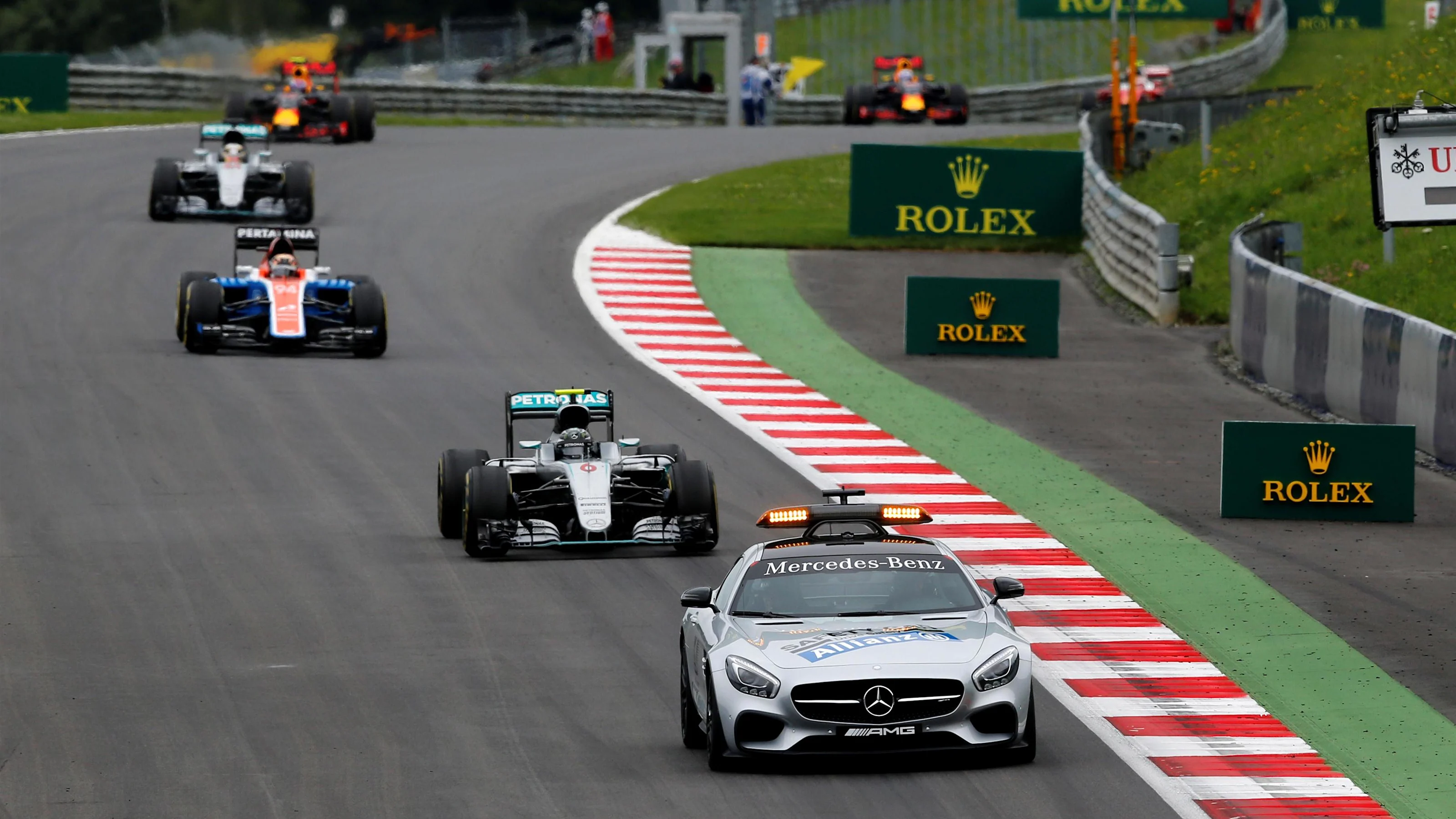 Safety Car leads the field at Formula One World Championship, Rd9, Austrian Grand Prix, Race,