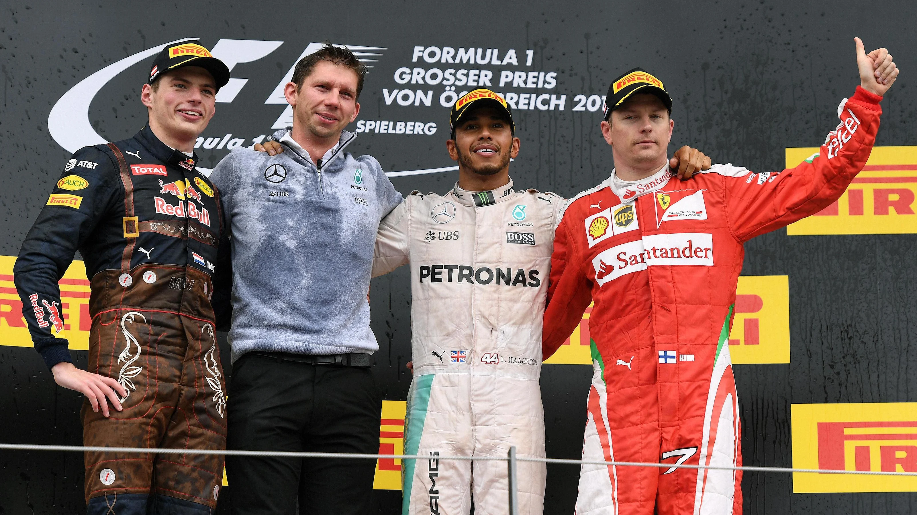 (L to R): Max Verstappen (NED) Red Bull Racing, James Vowles (GBR) Mercedes AMG F1 Chief