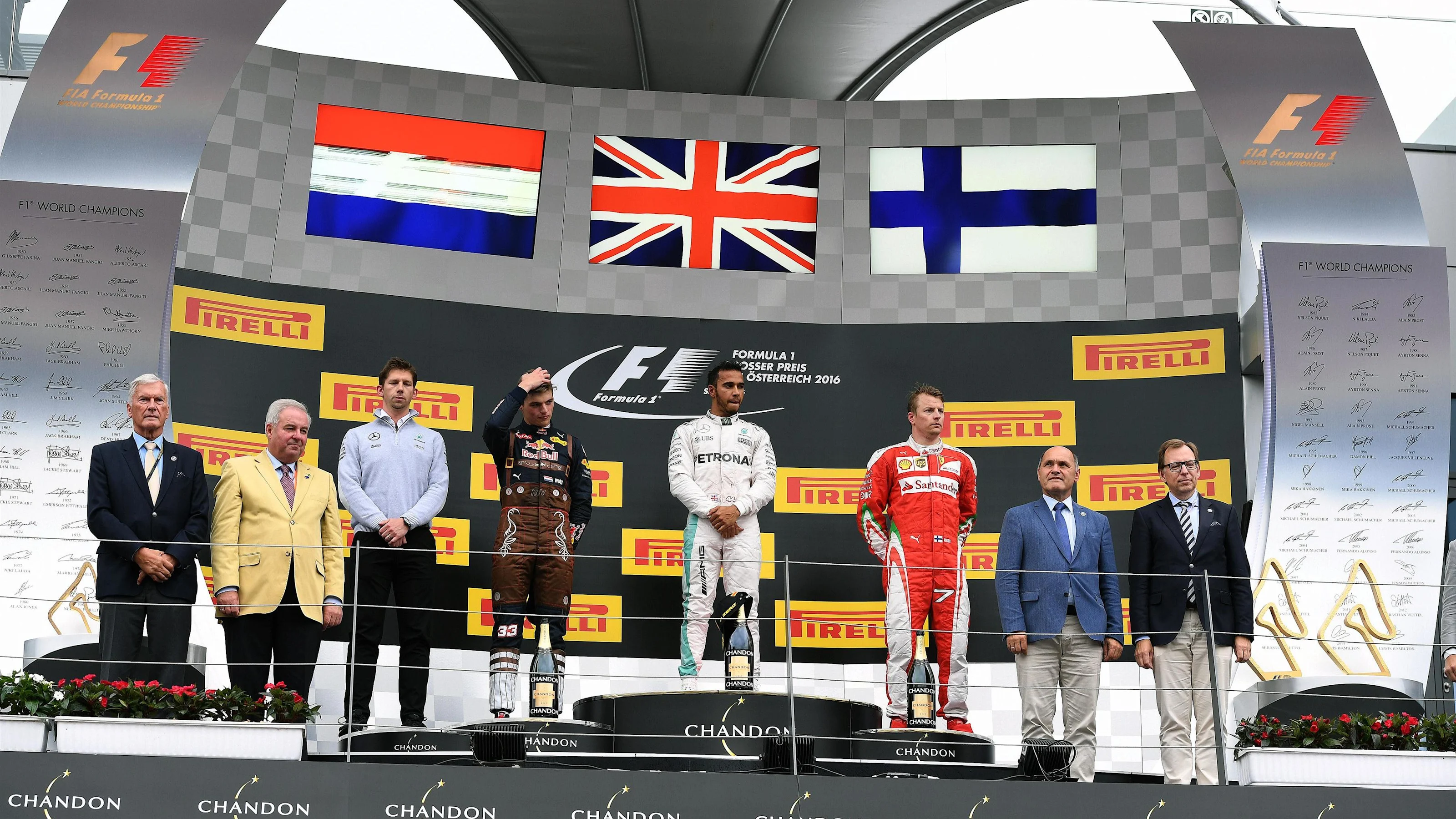 (L to R): Max Verstappen (NED) Red Bull Racing, James Vowles (GBR) Mercedes AMG F1 Chief