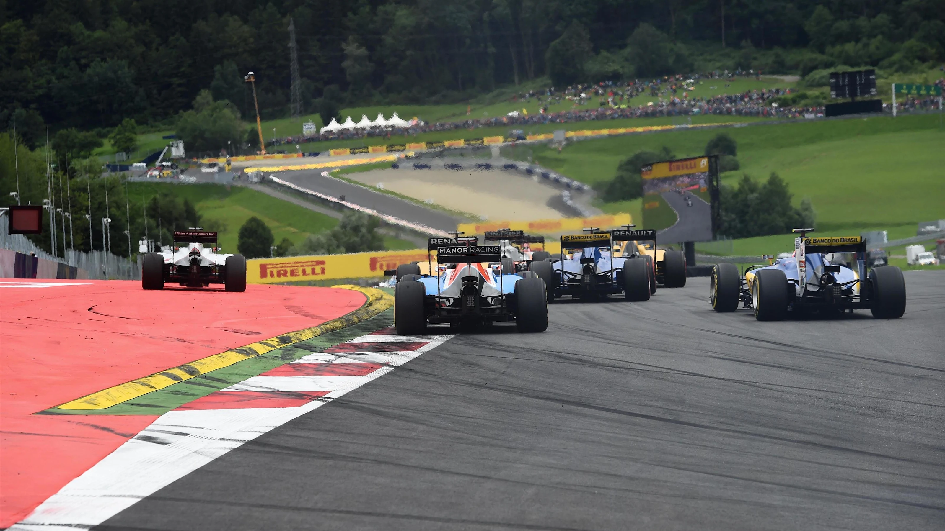 The start of the race at Formula One World Championship, Rd9, Austrian Grand Prix, Race, Spielberg,