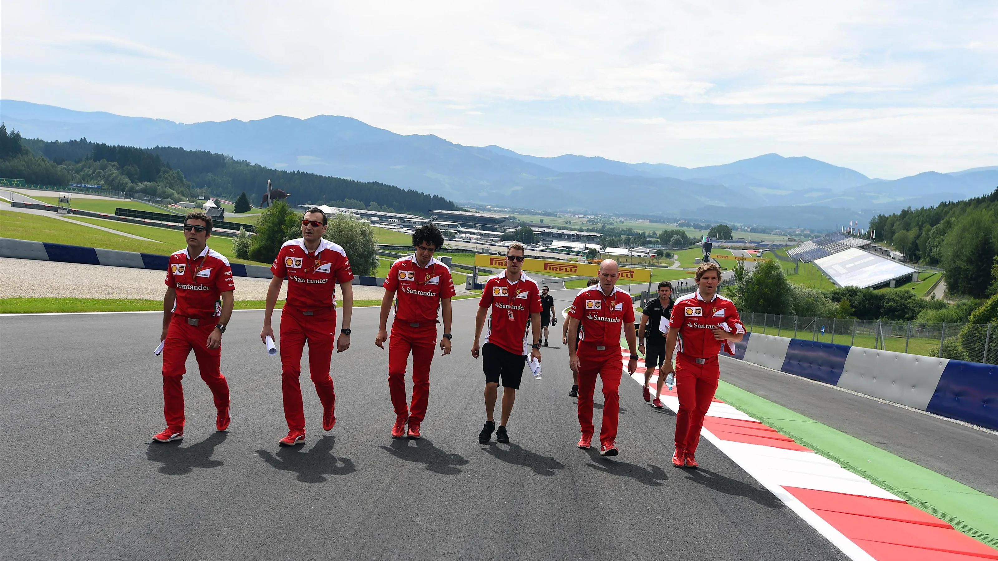 Sebastian Vettel (GER) Ferrari walks the track at Formula One World Championship, Rd9, Austrian
