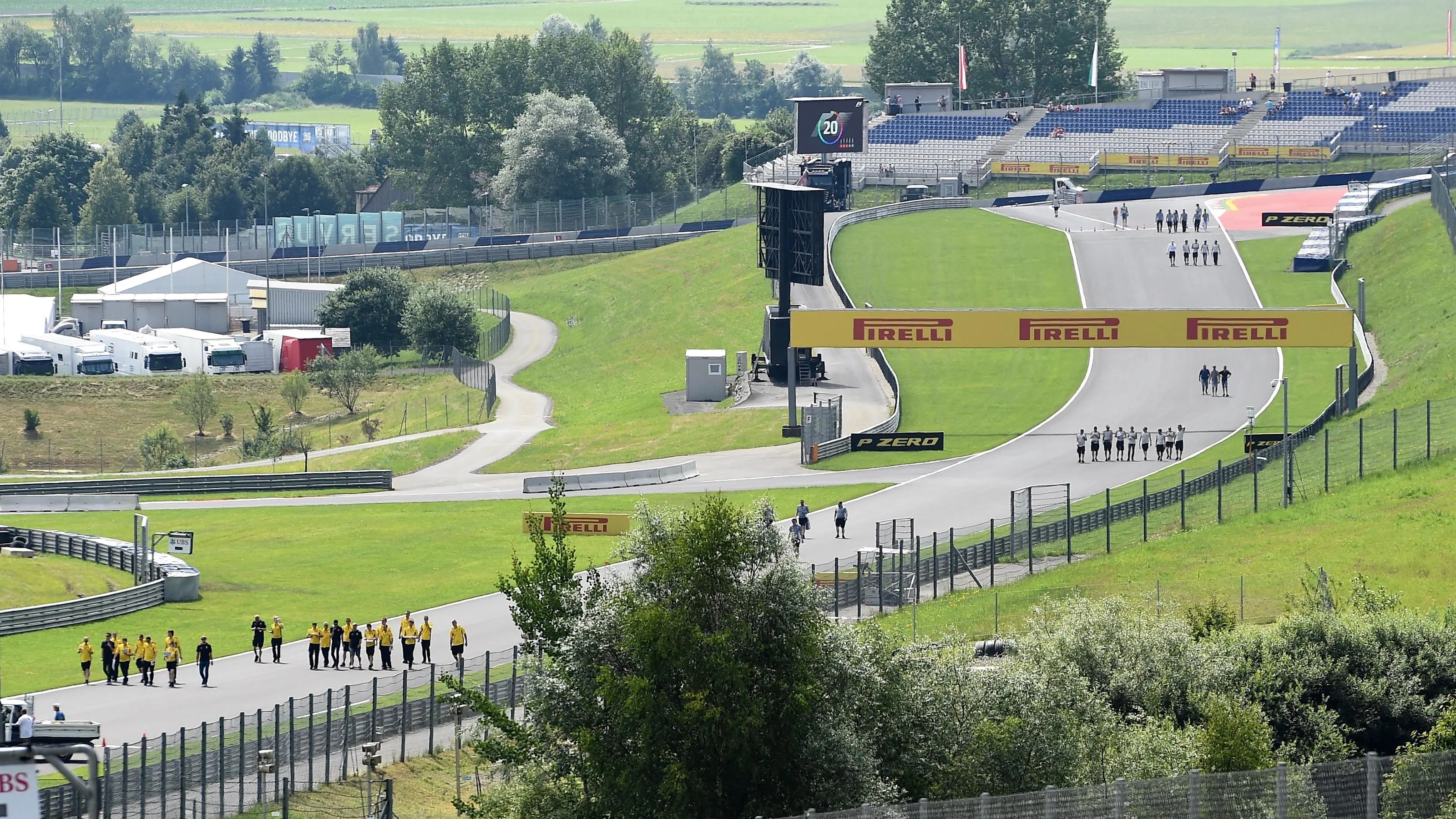 Track view at Formula One World Championship, Rd9, Austrian Grand Prix, Preparations, Spielberg,