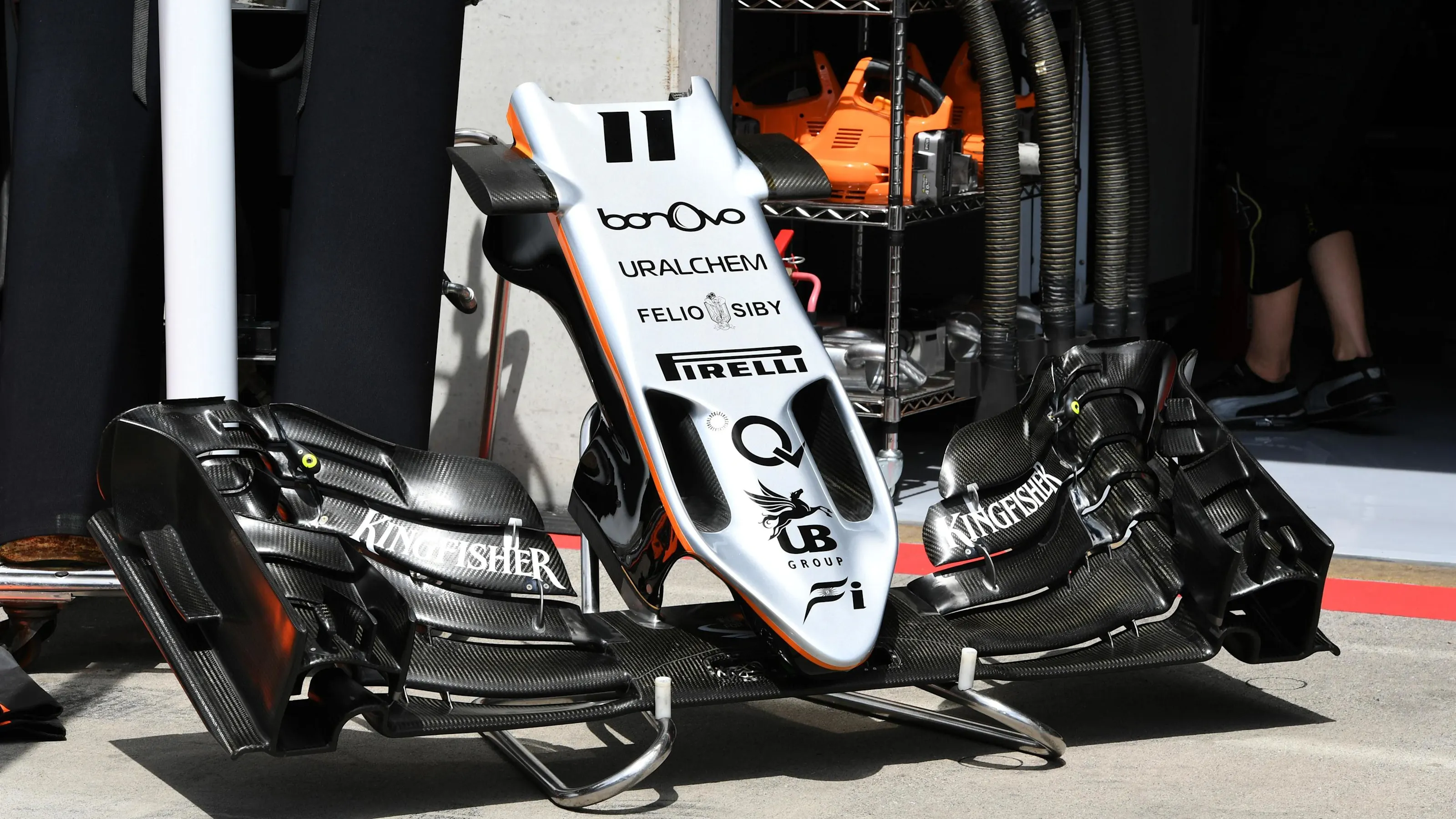 Force India VJM09 nose and front wing at Formula One World Championship, Rd9, Austrian Grand Prix,