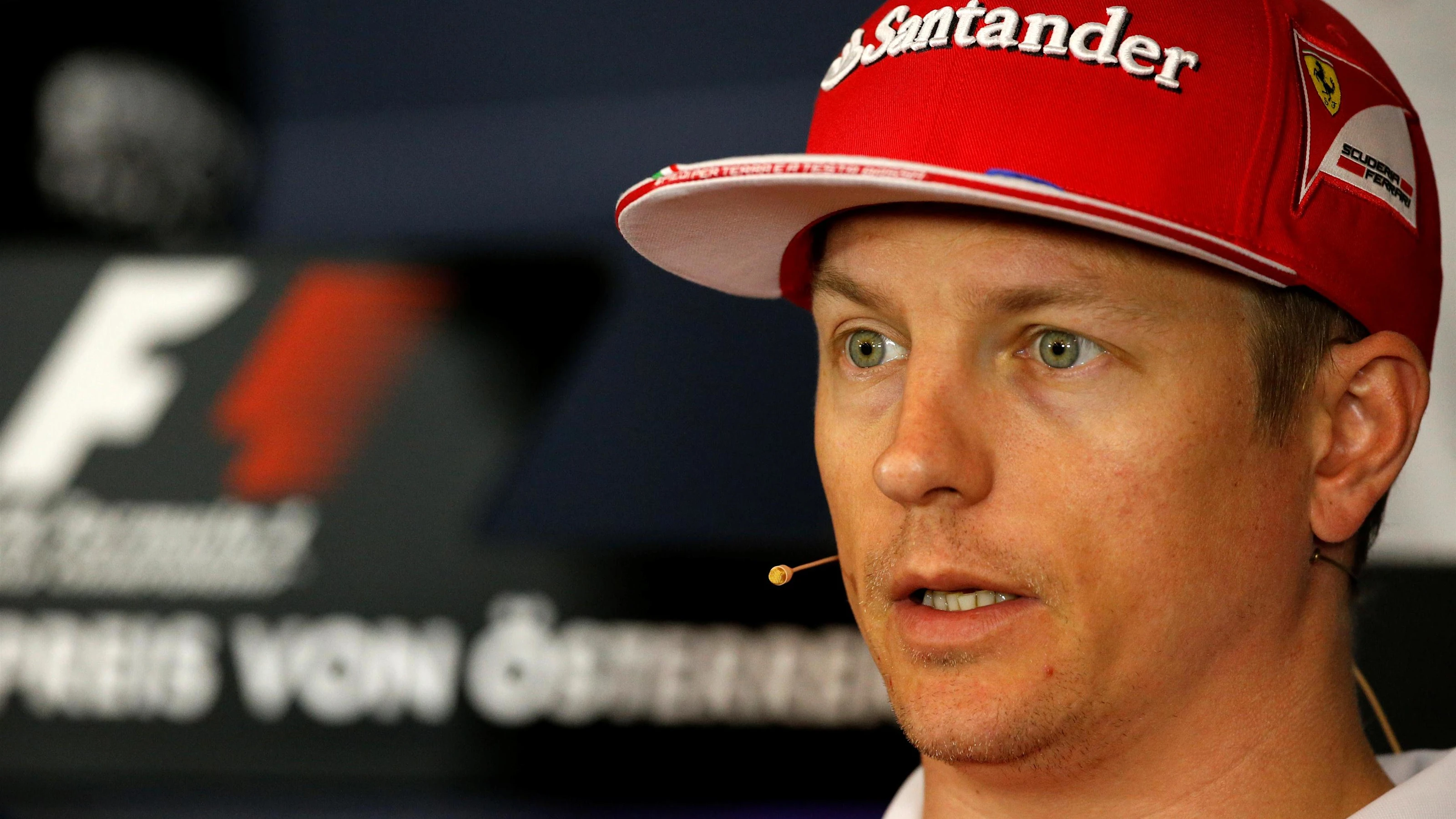 Kimi Raikkonen (FIN) Ferrari in the Press Conference at Formula One World Championship, Rd9,