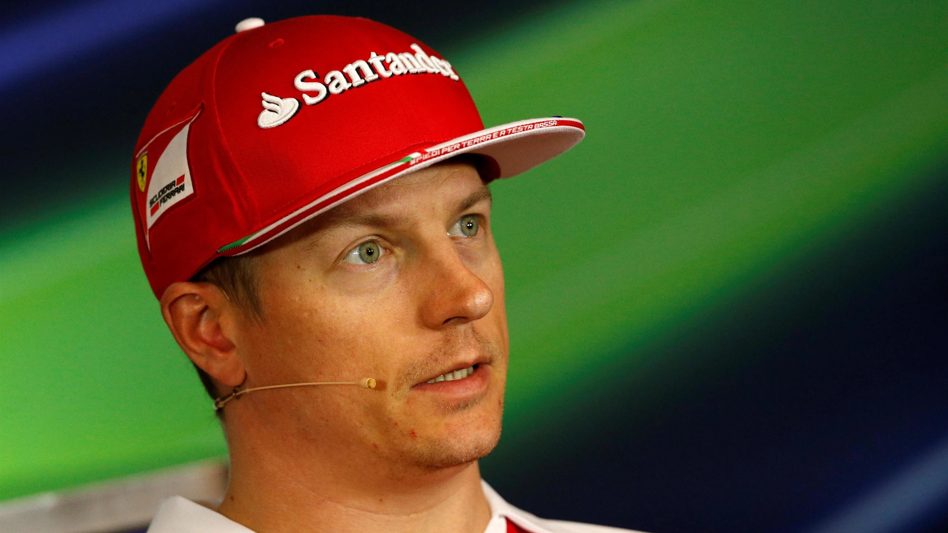 Kimi Raikkonen (FIN) Ferrari in the Press Conference at Formula One World Championship, Rd9,