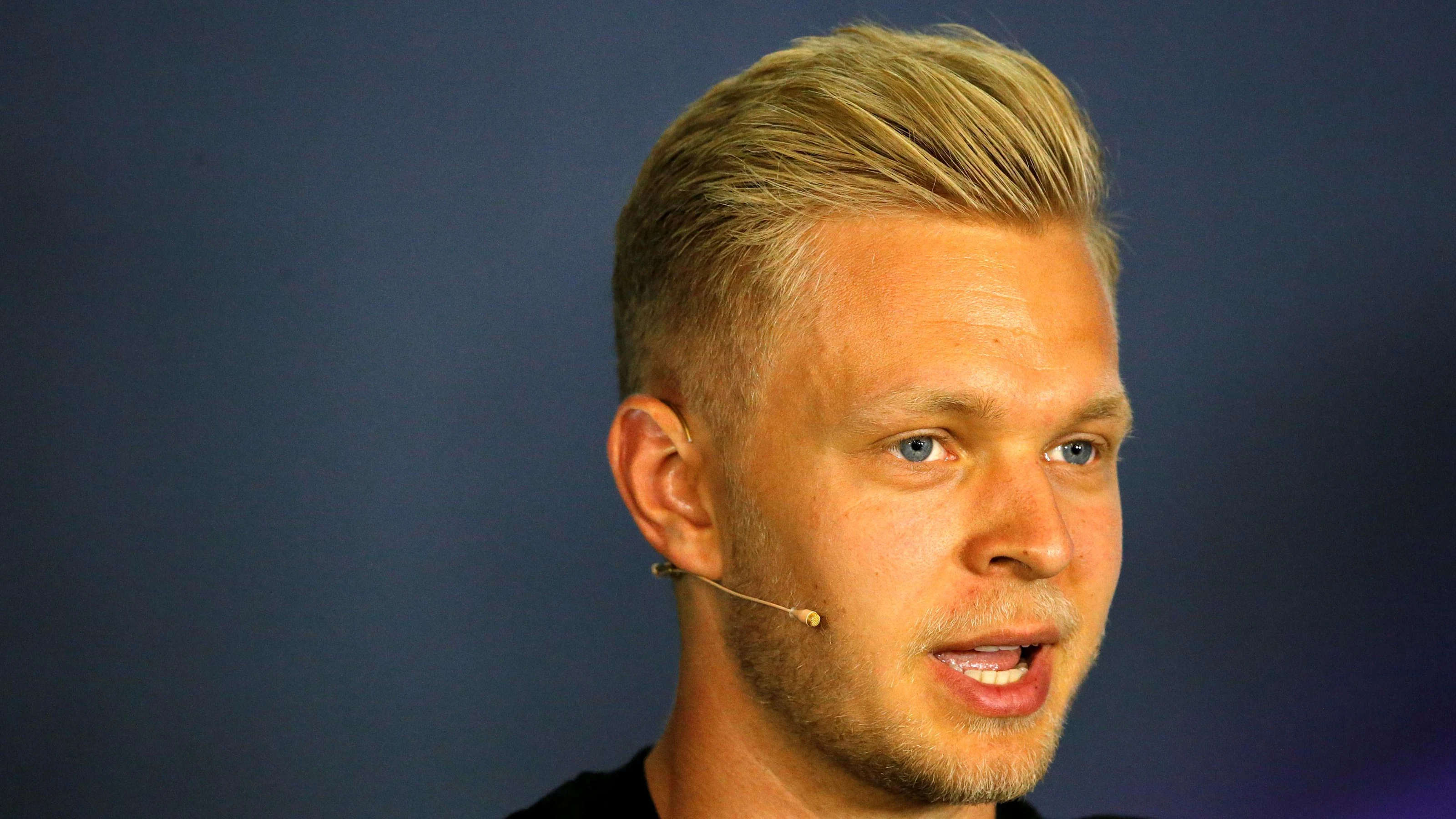 Kevin Magnussen (DEN) Renault Sport F1 Team in the Press Conference at Formula One World