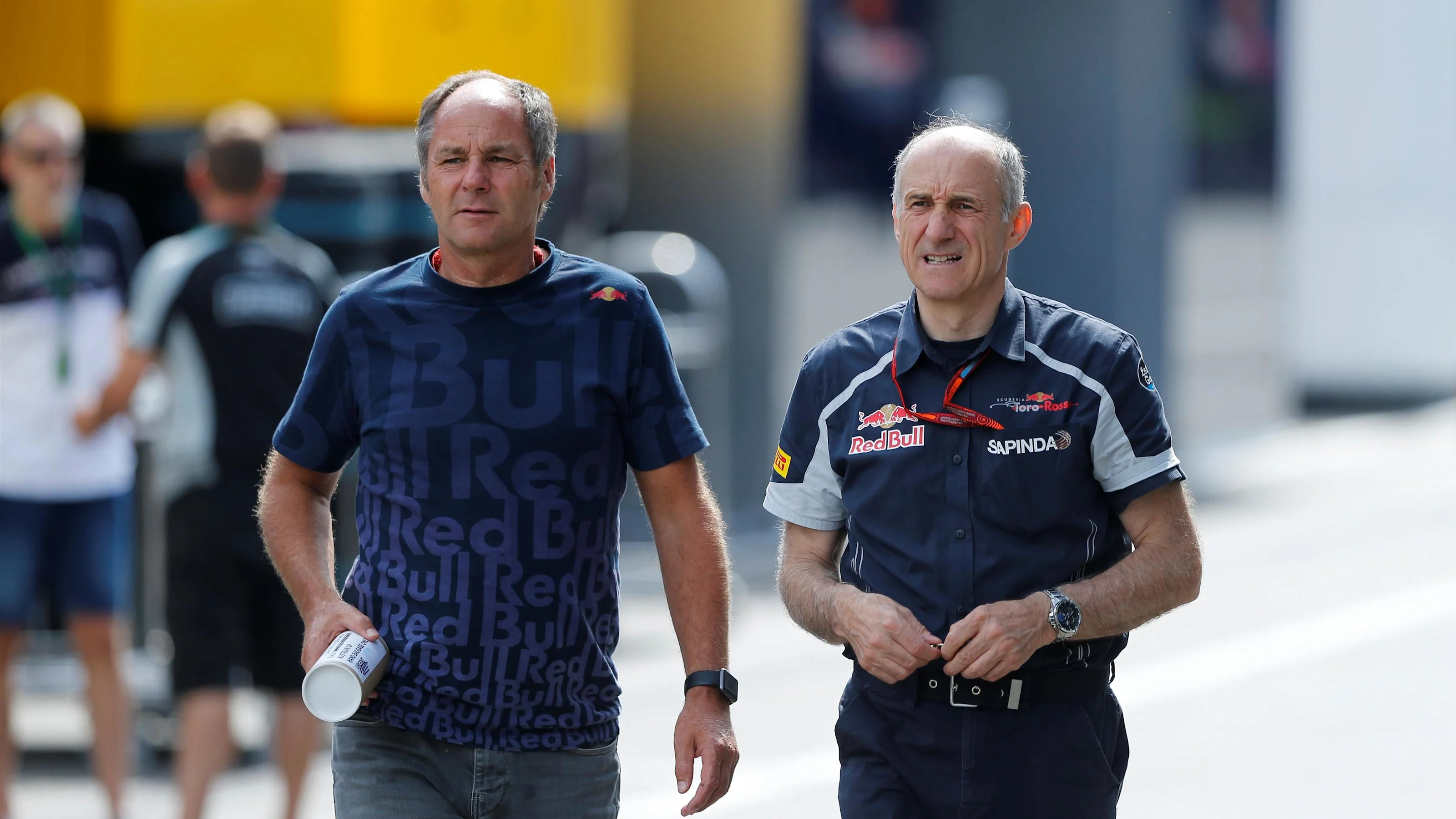 Gerhard Berger (AUT) and Franz Tost (AUT) Scuderia Toro Rosso Team Principal at Formula One World