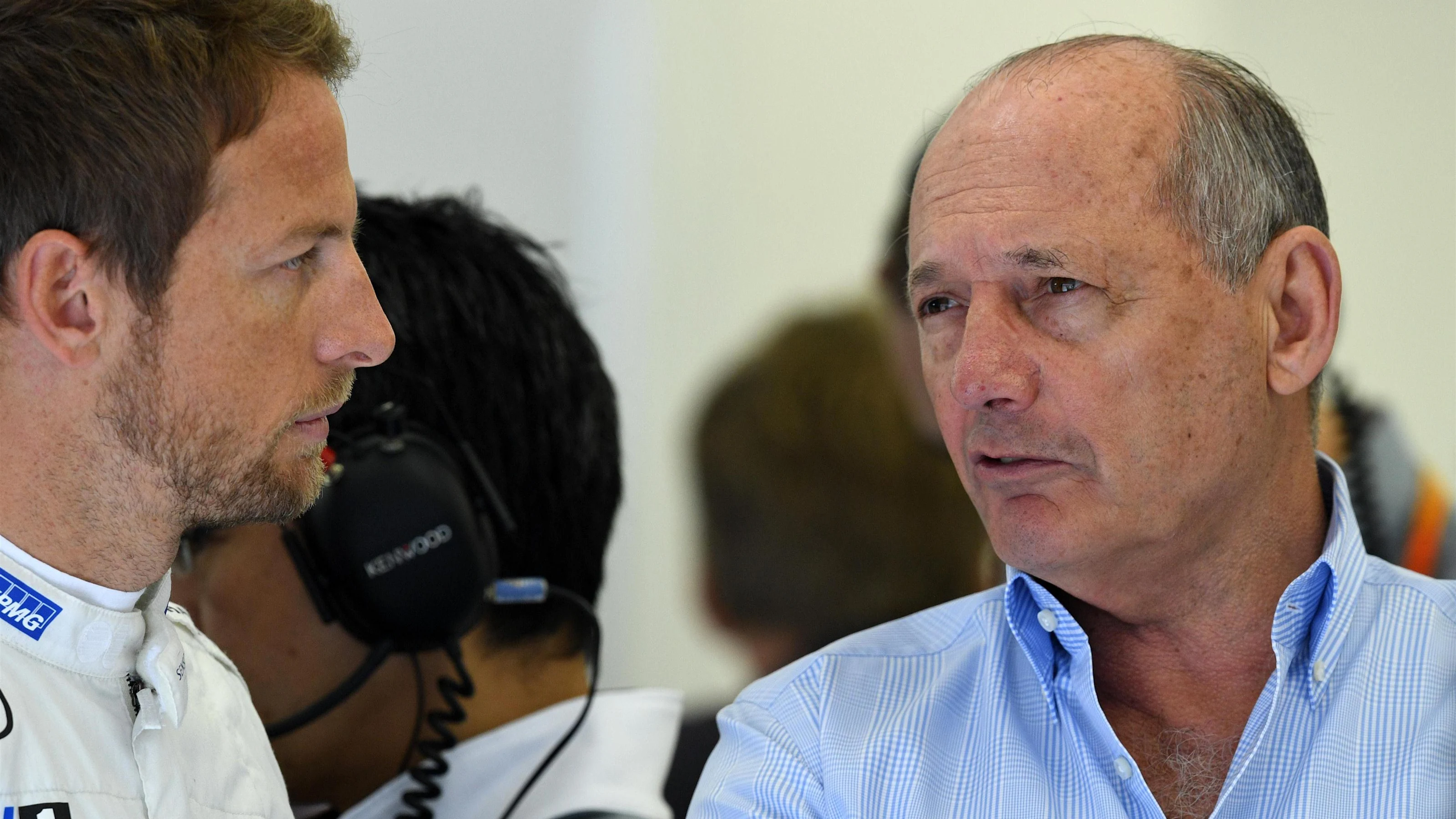 Jenson Button (GBR) McLaren and Ron Dennis (GBR) McLaren Executive Chairman at Formula One World