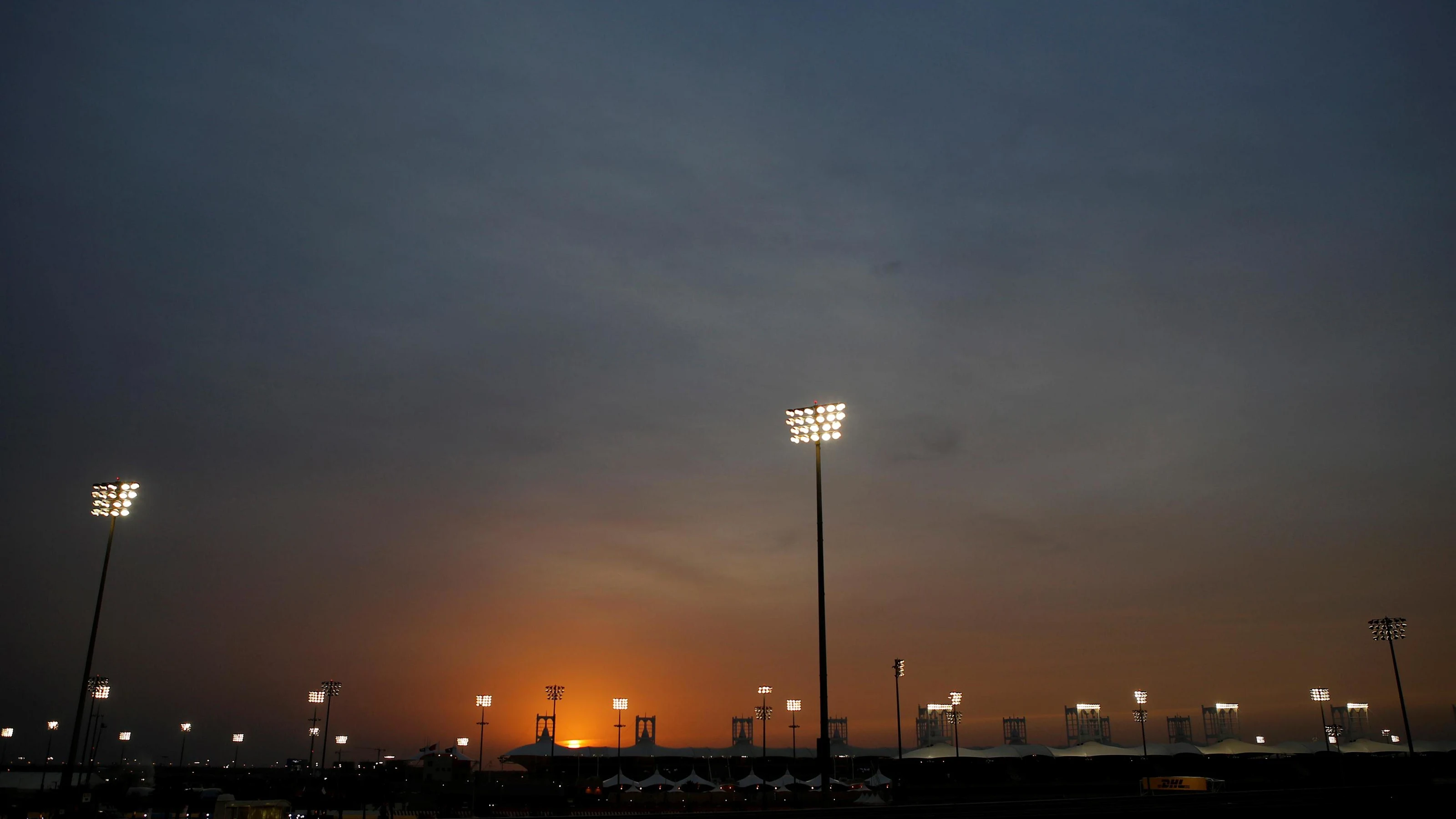 Atmosphere and sunset at Formula One World Championship, Rd2, Bahrain Grand Prix Practice, Bahrain