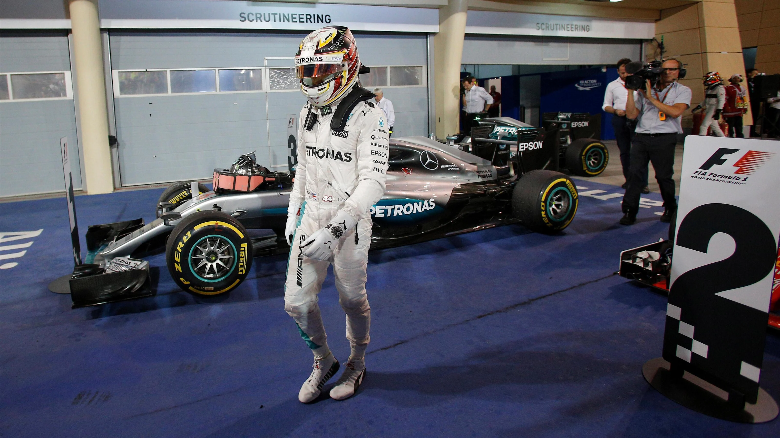 Lewis Hamilton (GBR) Mercedes AMG F1 celebrates in parc ferme at Formula One World Championship,
