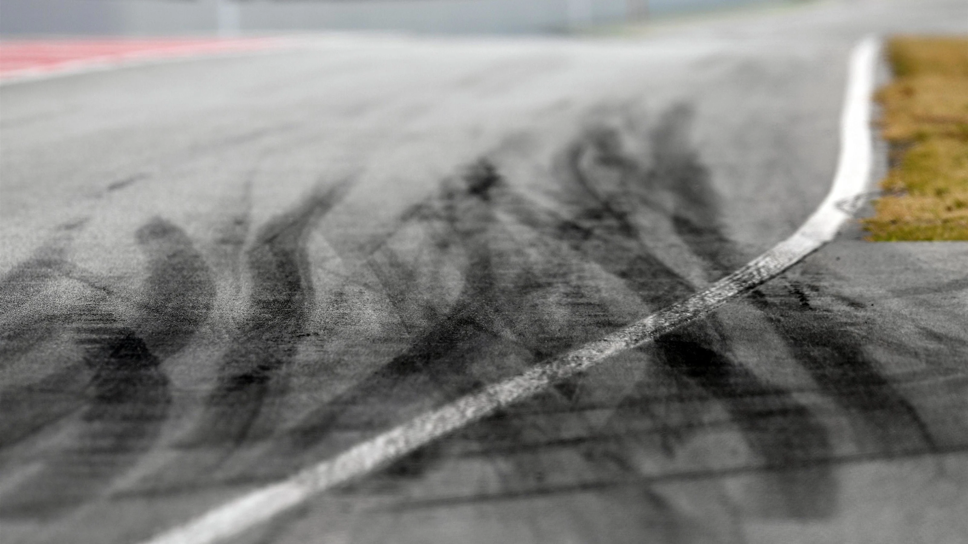Tyre marks at Formula One Testing, Day One, Barcelona, Spain, Monday 22 February 2016.