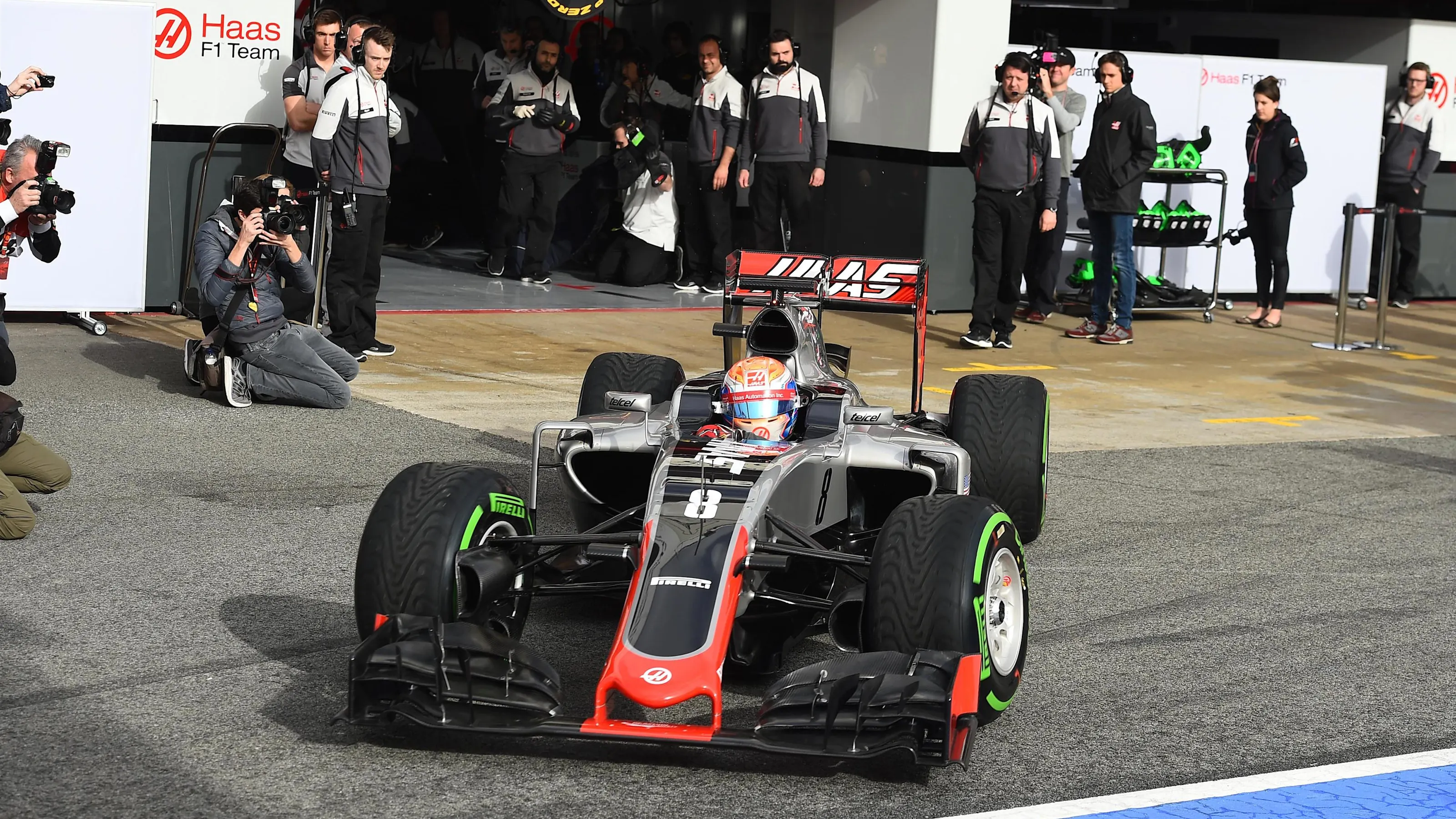 Romain Grosjean (FRA) Haas VF-16 at Formula One Testing, Day One, Barcelona, Spain, Monday 22