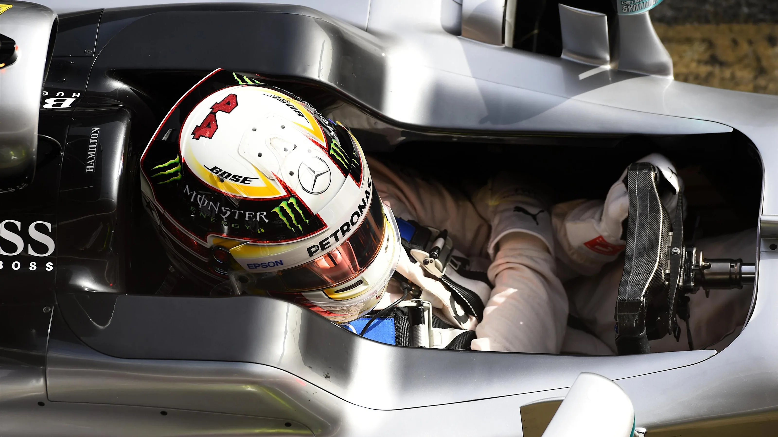 Lewis Hamilton (GBR) Mercedes-Benz F1 W07 Hybrid at Formula One Testing, Day One, Barcelona, Spain,
