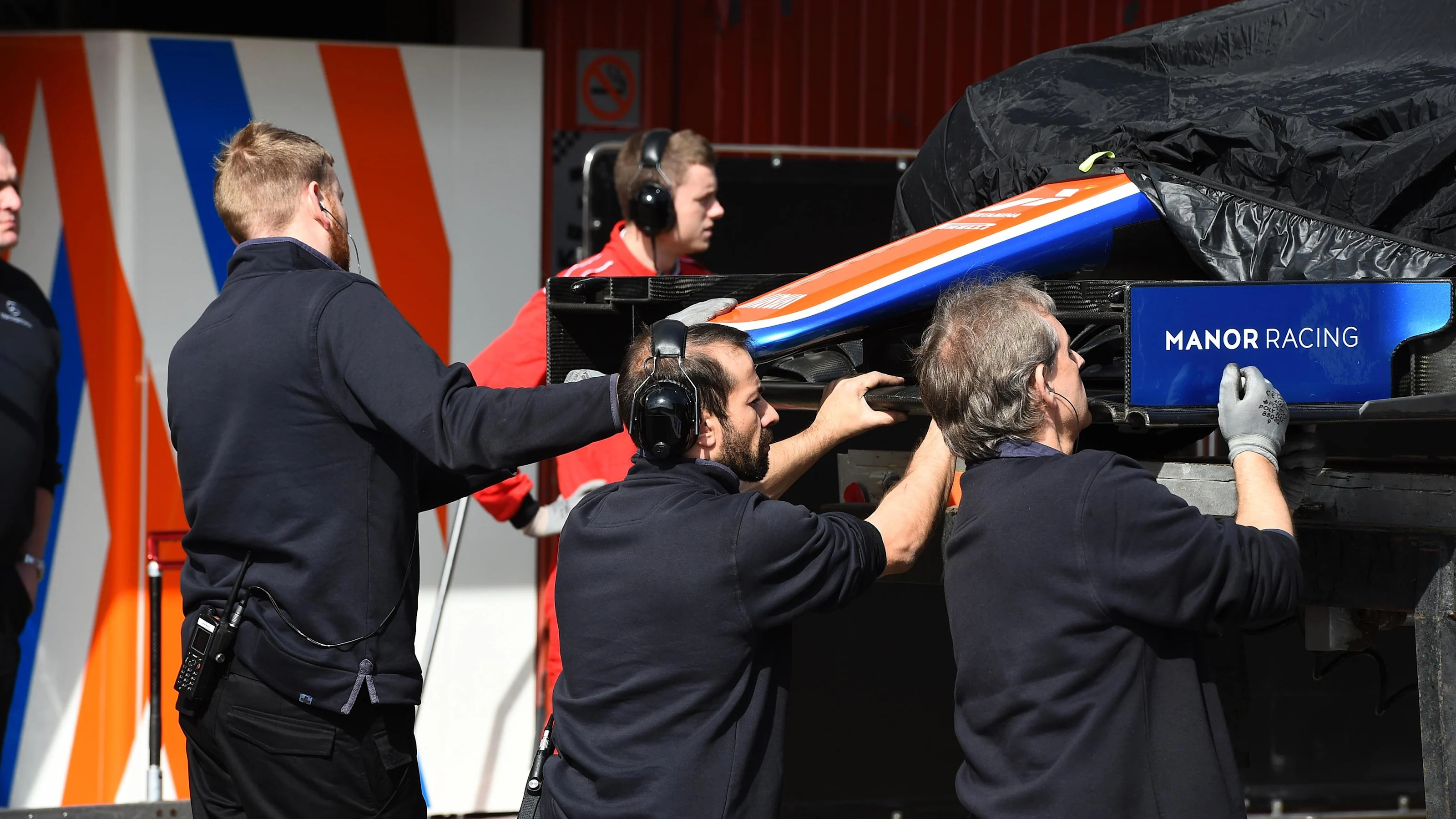 The car of Rio Haryanto (IDN) Manor Racing MRT05 is recovered to the pits at Formula One Testing,