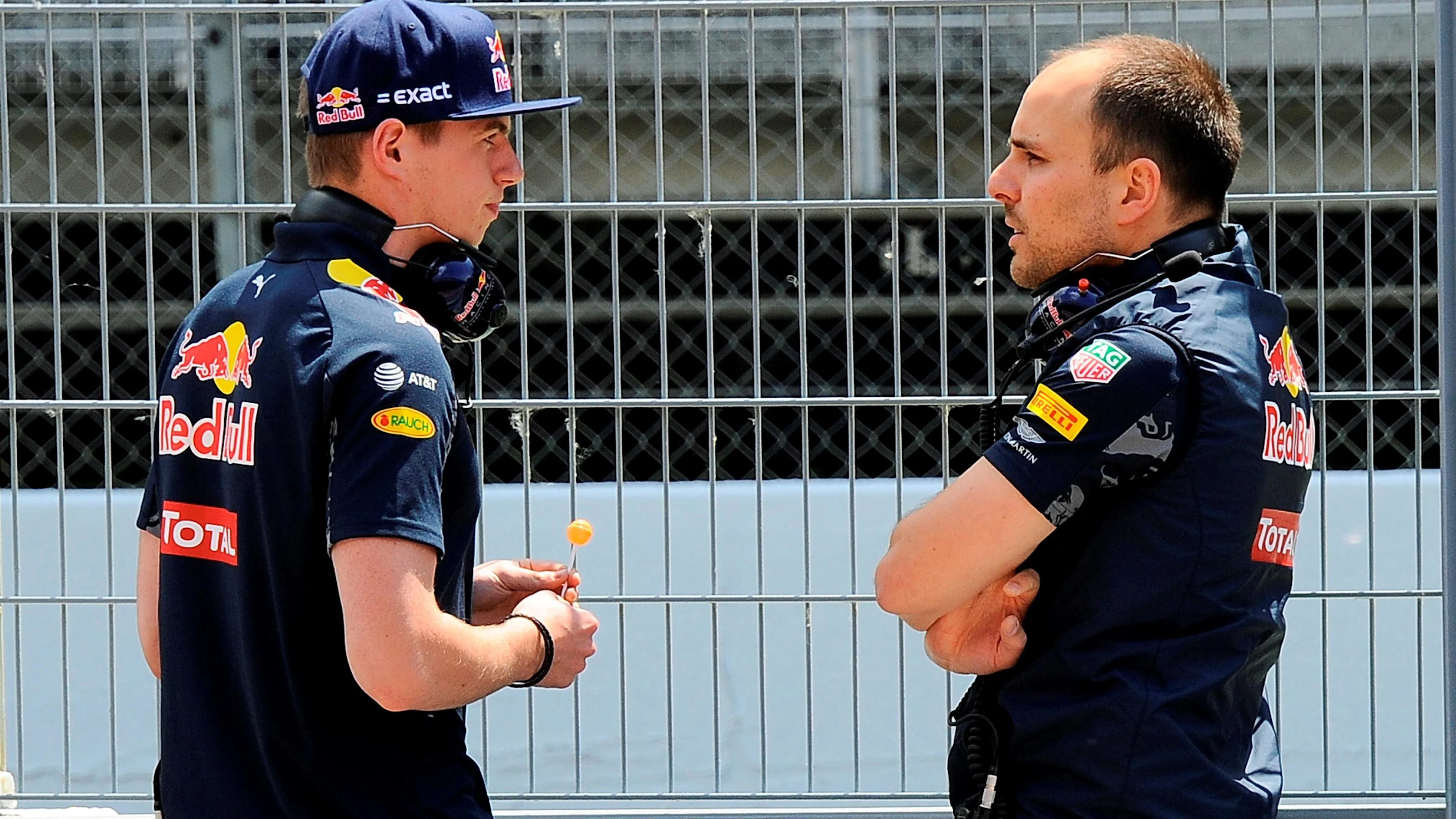 Max Verstappen (NED) Red Bull Racing talks with Gianpiero Lambiase (ITA) Red Bull Racing Race