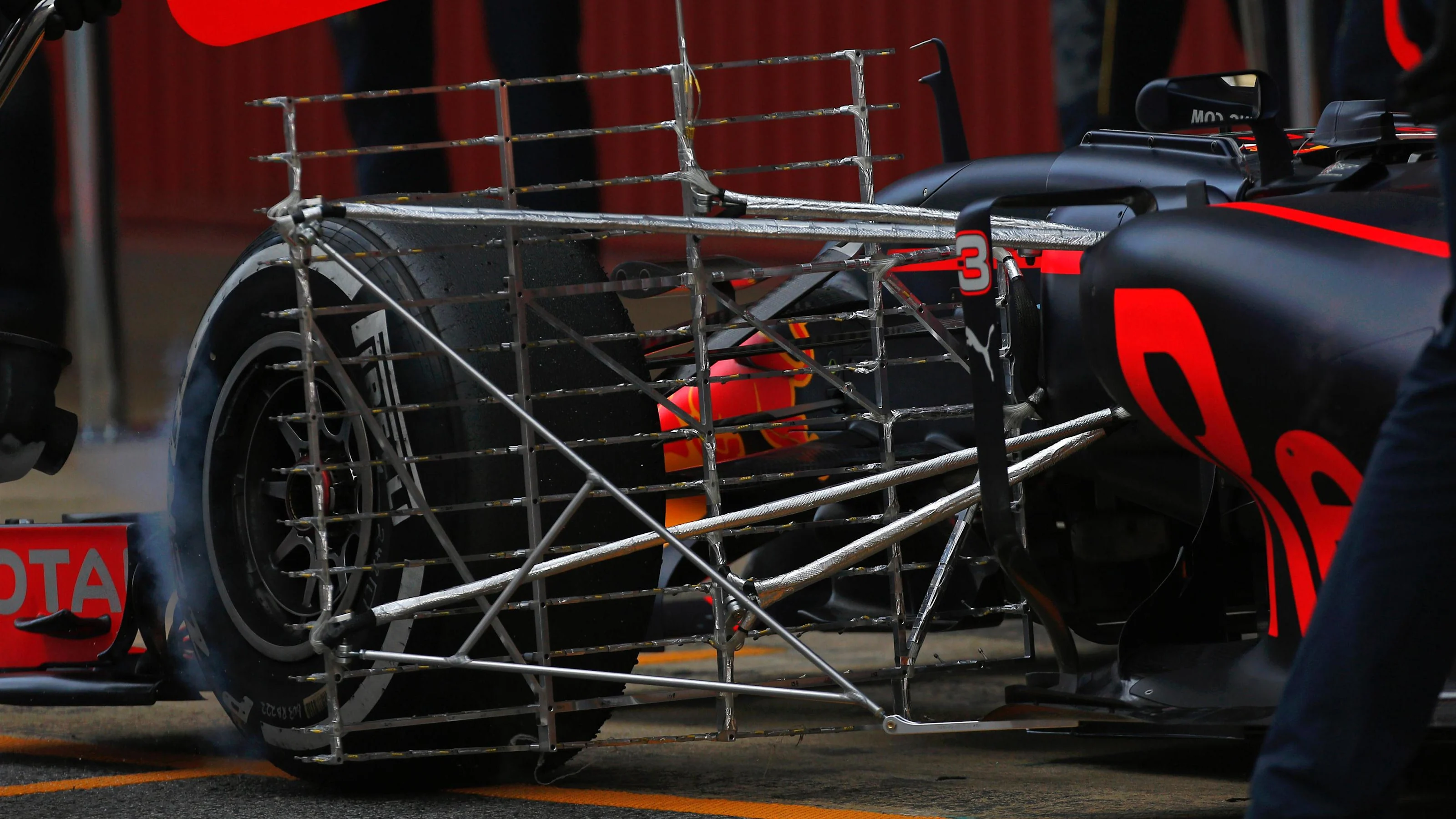 Aero sensor on the Red Bull Racing RB12 at Formula One Testing, Day One, Barcelona, Spain, 17 May