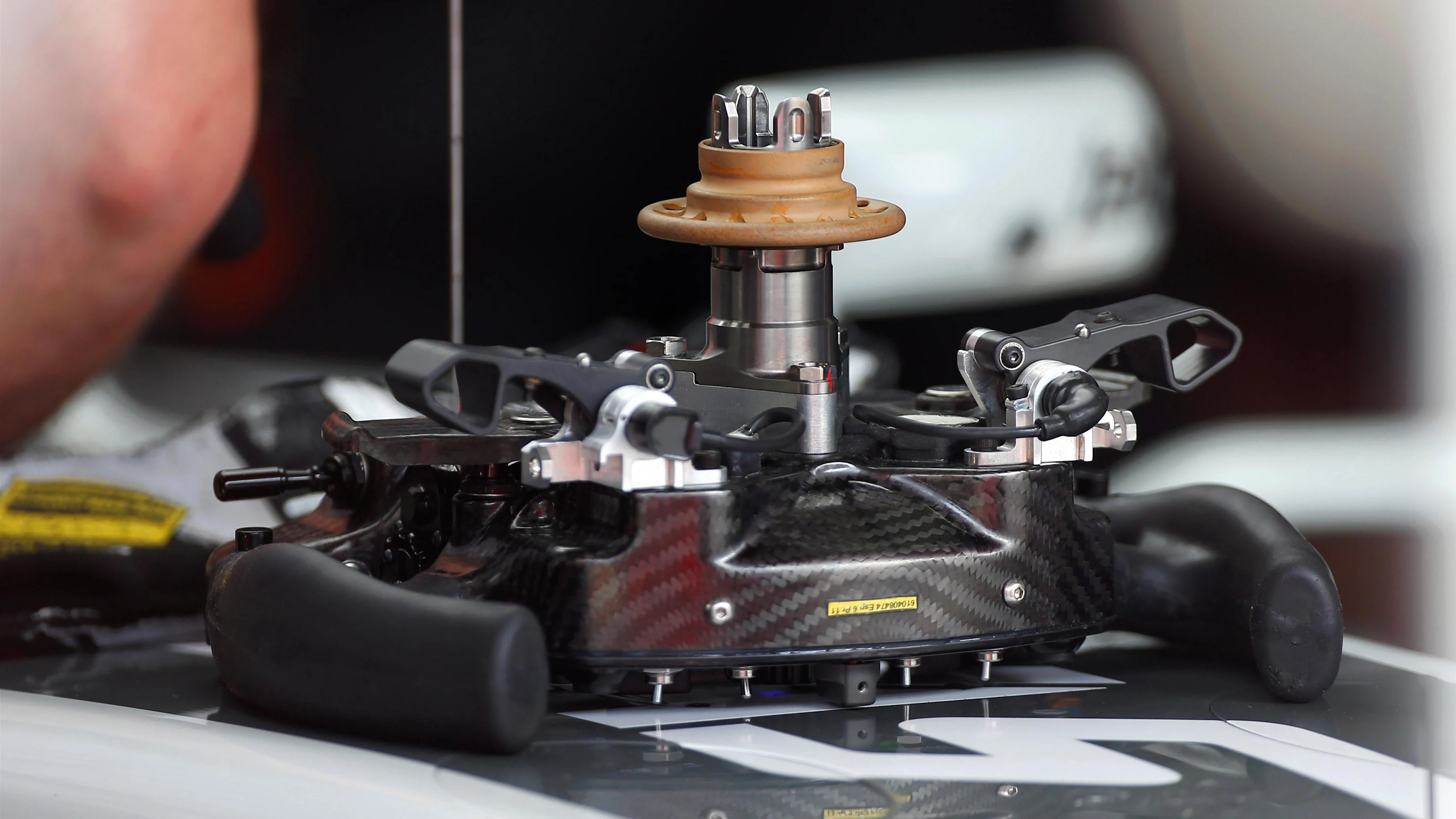 Haas VF-16 steering wheel detail at Formula One Testing, Day Two, Barcelona, Spain, 18 May 2016.