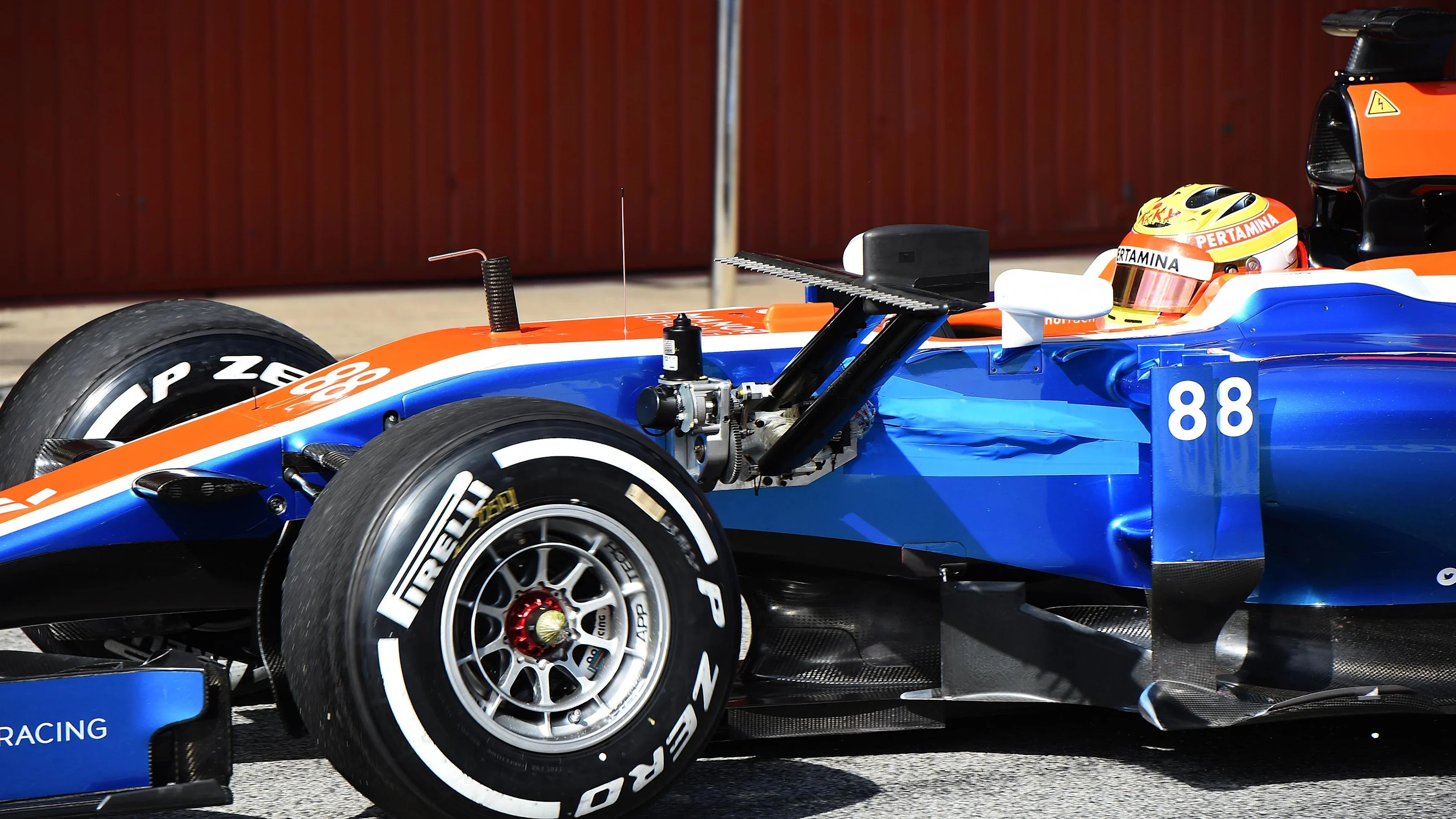 Rio Haryanto (IDN) Manor Racing MRT05 with aero sensor at Formula One Testing, Day Four, Barcelona,