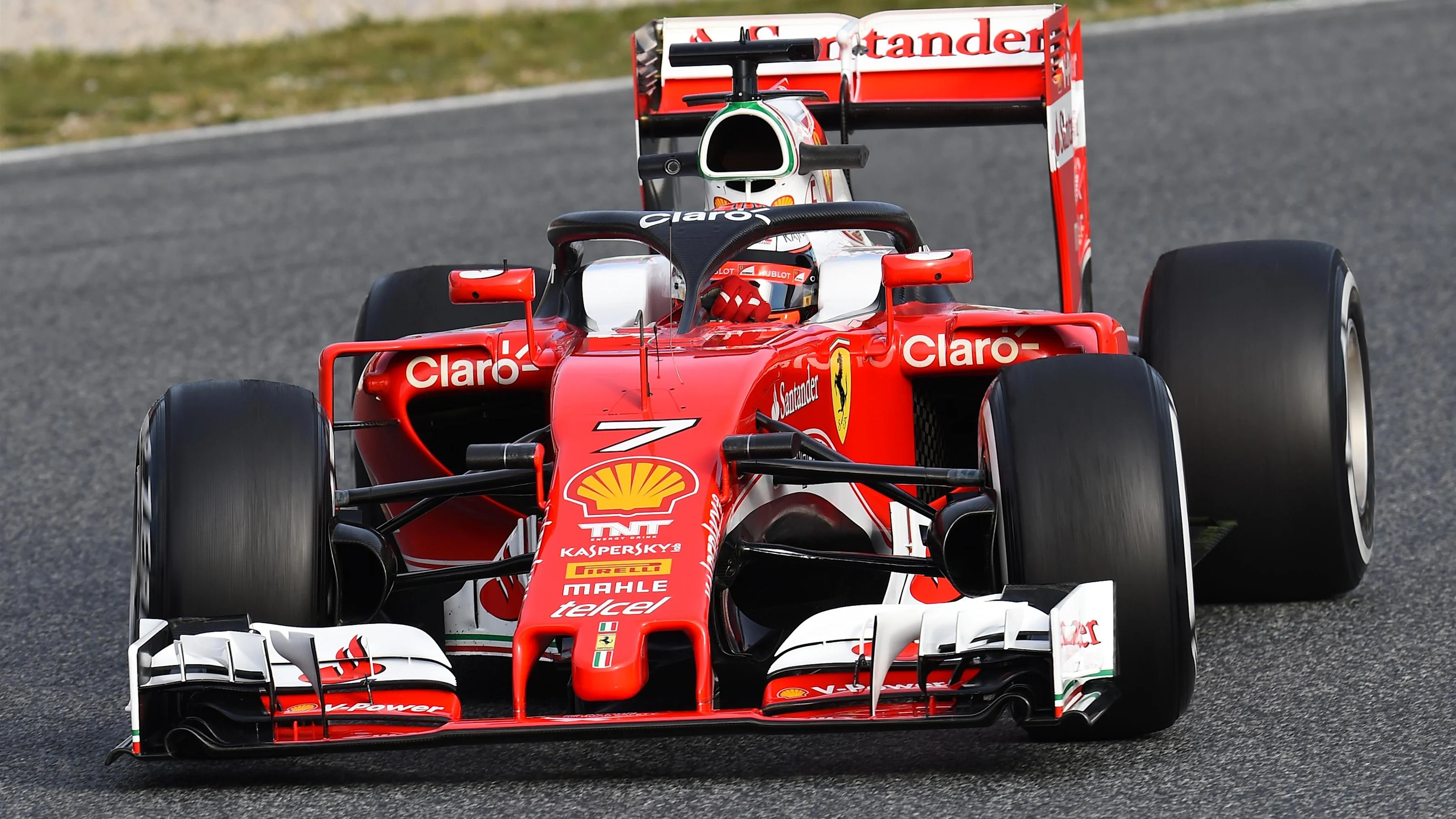 Kimi Raikkonen (FIN) Ferrari SF16-H with halo at Formula One Testing, Day Three, Barcelona, Spain,