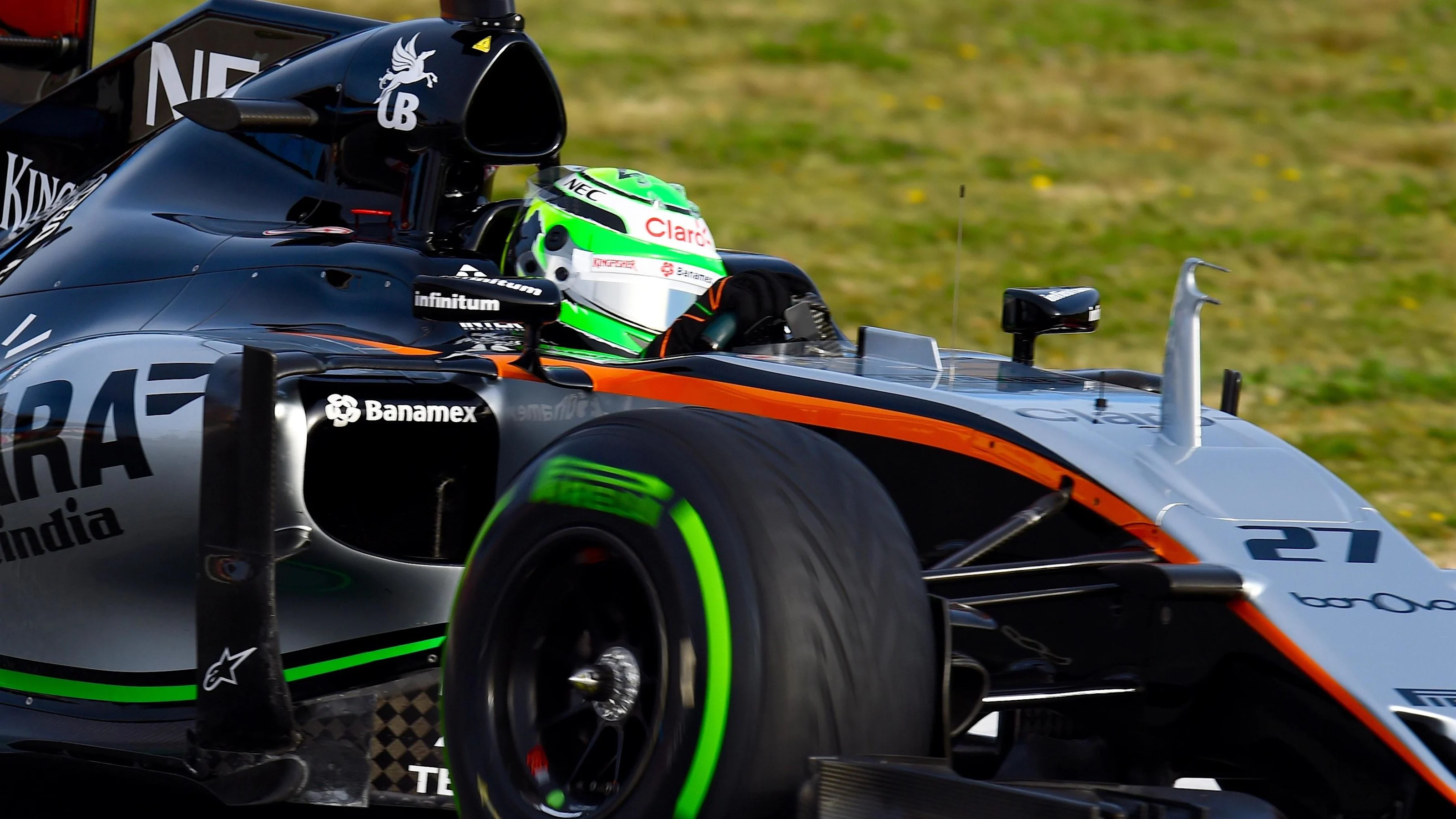 Nico Hulkenberg (GER) Force India VJM09 at Formula One Testing, Day Three, Barcelona, Spain,