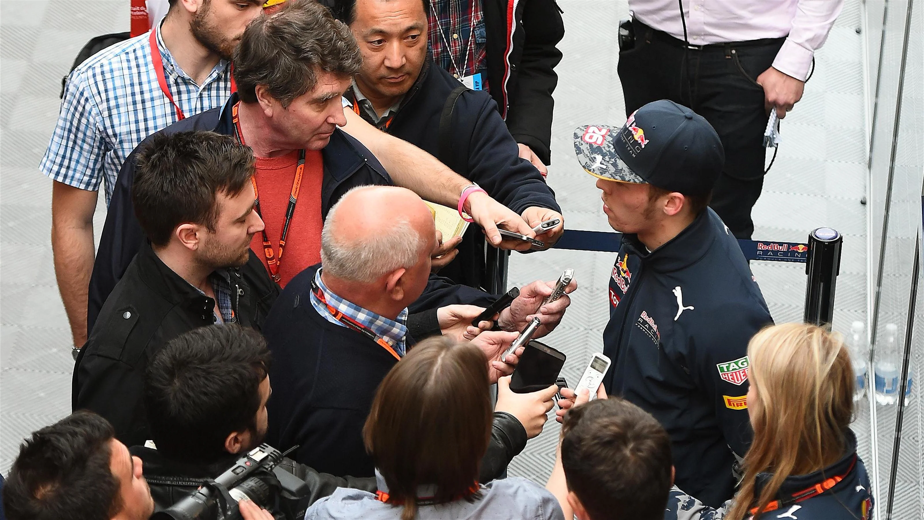 Ted Kravitz (GBR) Sky TV and Daniil Kvyat (RUS) Red Bull Racing at Formula One Testing, Day One,