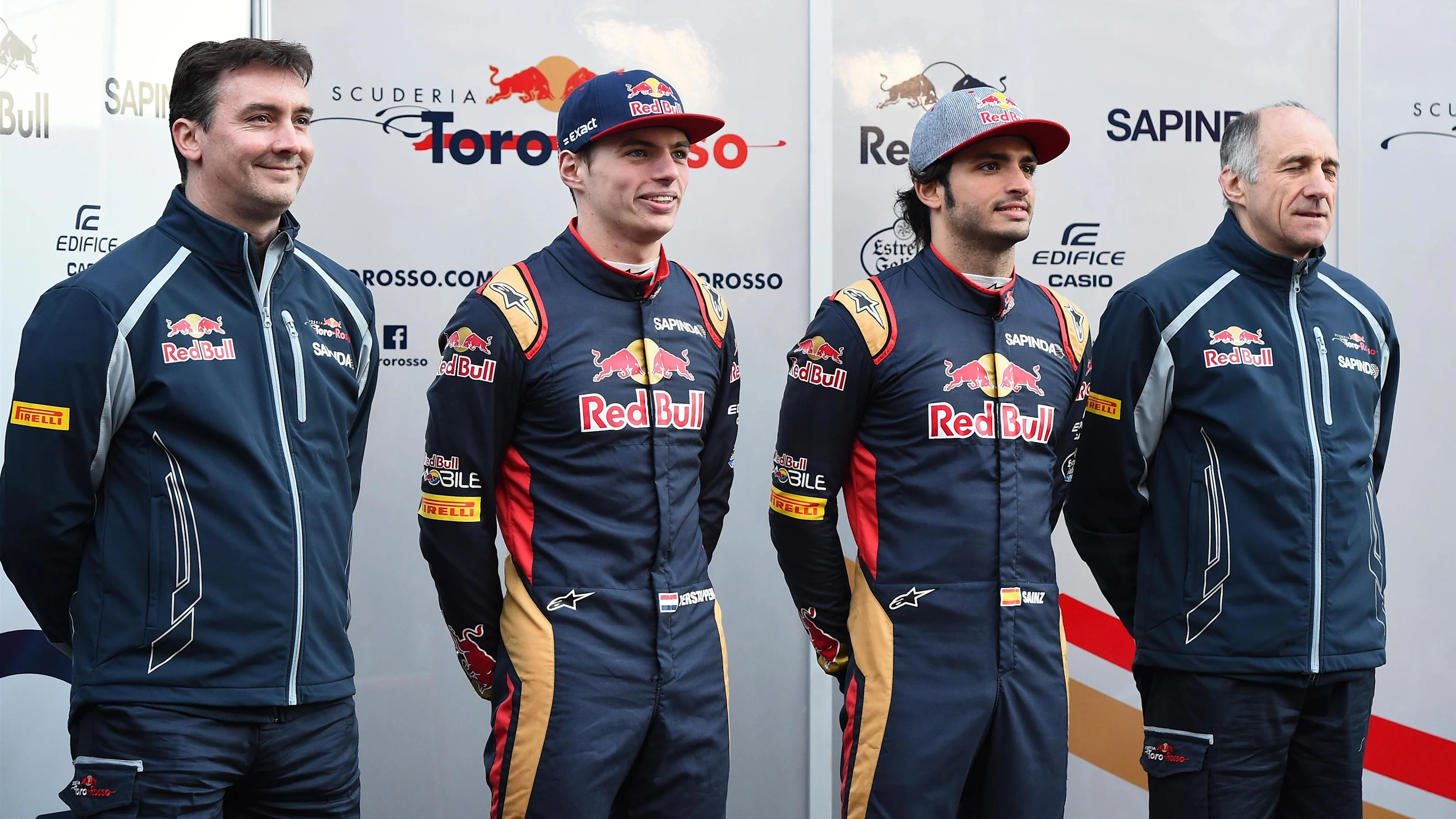 (L to R): James Key (GBR) Scuderia Toro Rosso Technical Director, Max Verstappen (NED) Scuderia