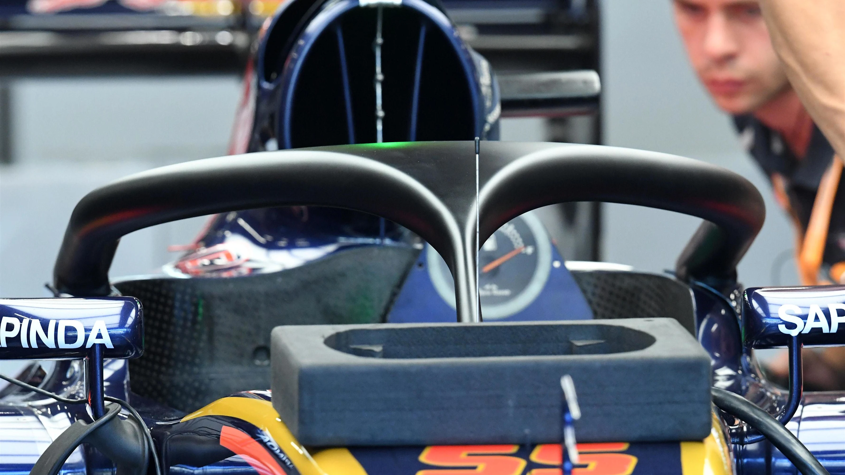 Scuderia Toro Rosso STR11 and halo at Formula One World Championship, Rd13, Belgian Grand Prix,