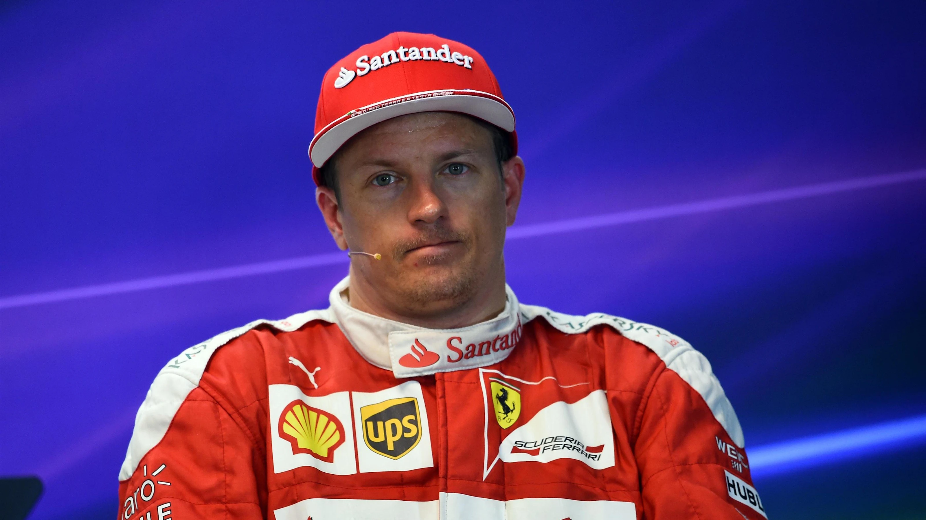 Kimi Raikkonen (FIN) Ferrari in the Press Conference at Formula One World Championship, Rd13,
