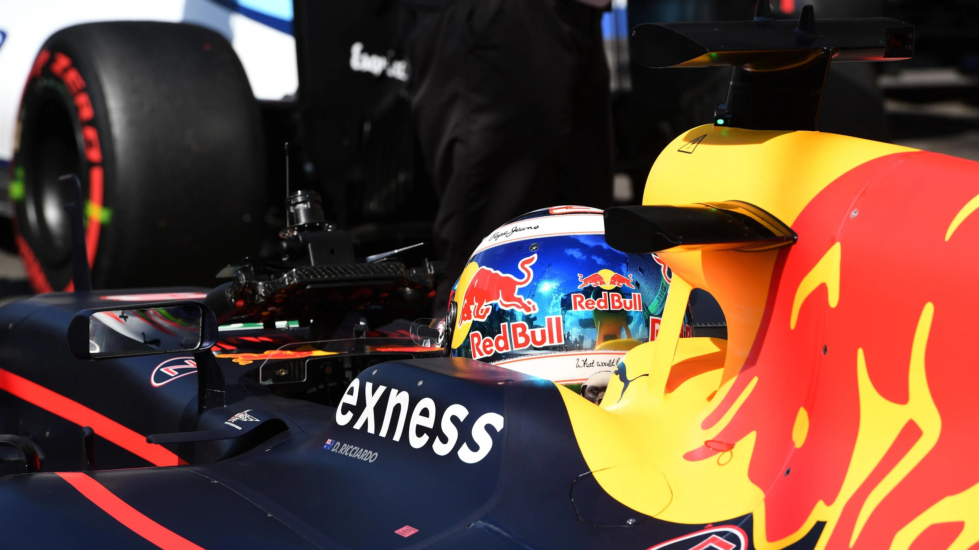 Daniel Ricciardo (AUS) Red Bull Racing RB12 in parc ferme at Formula One World Championship, Rd13,
