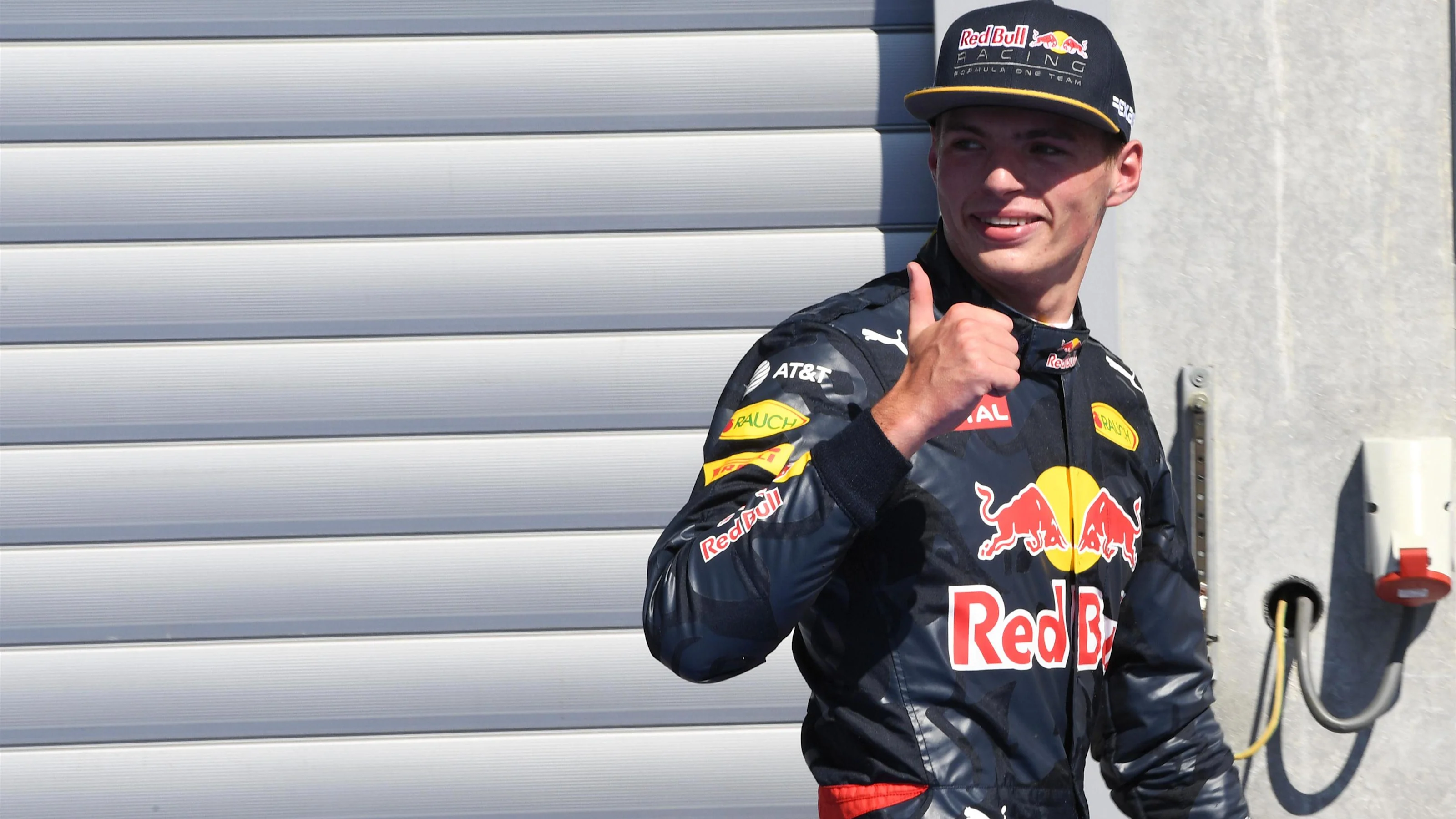 Max Verstappen (NED) Red Bull Racing celebrates in parc ferme at Formula One World Championship,