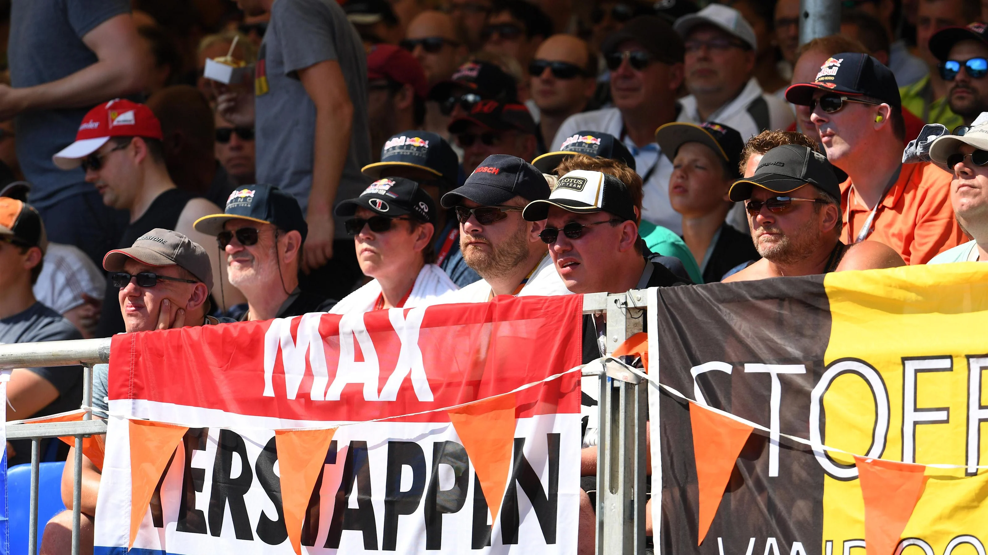 Max Verstappen (NED) Red Bull Racing fans and banners at Formula One World Championship, Rd13,