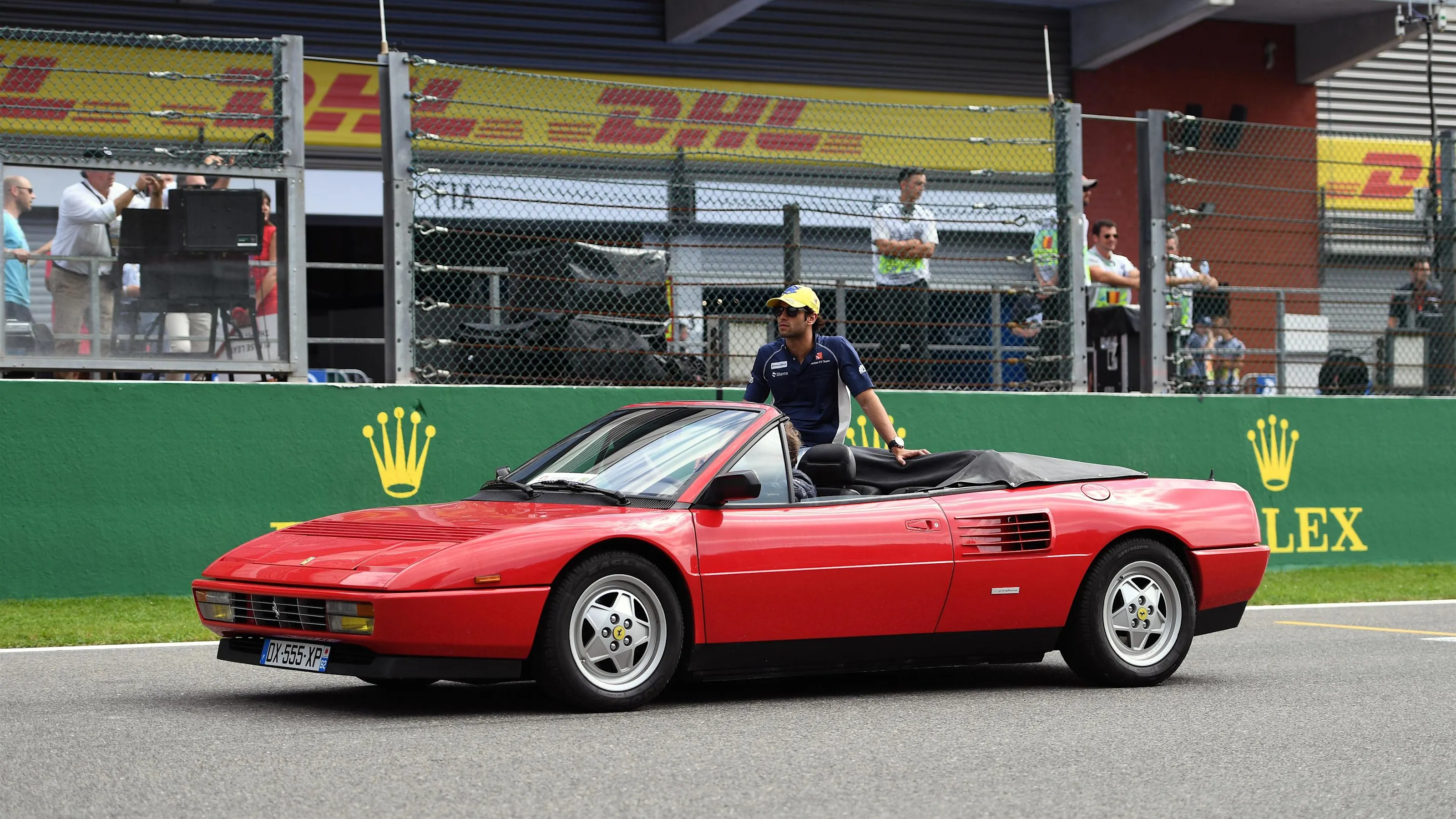 Felipe Nasr (BRA) Sauber on the drivers parade at Formula One World Championship, Rd13, Belgian