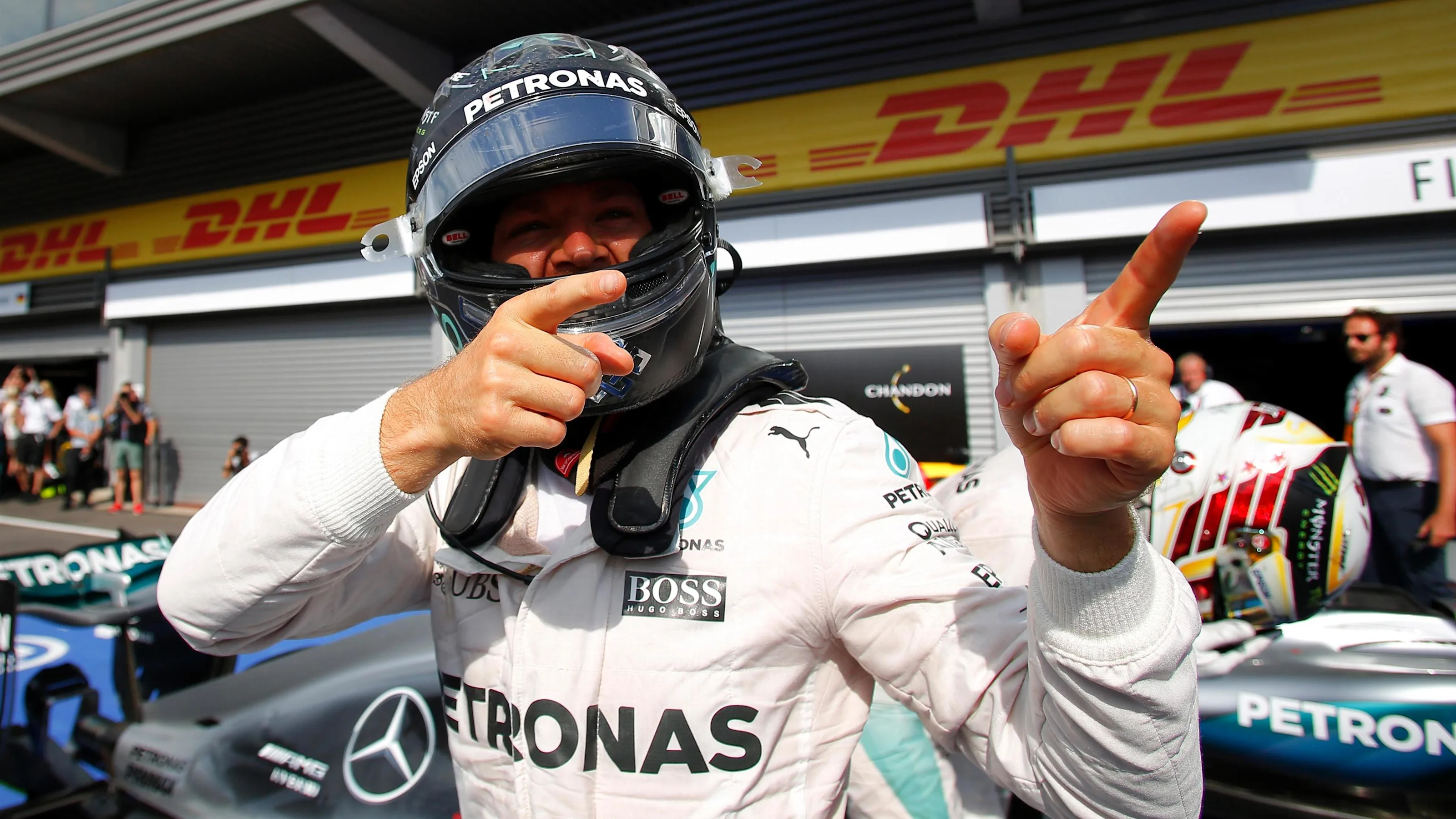 Race winner Nico Rosberg (GER) Mercedes AMG F1 celebrates in Parc ferme at Formula One World
