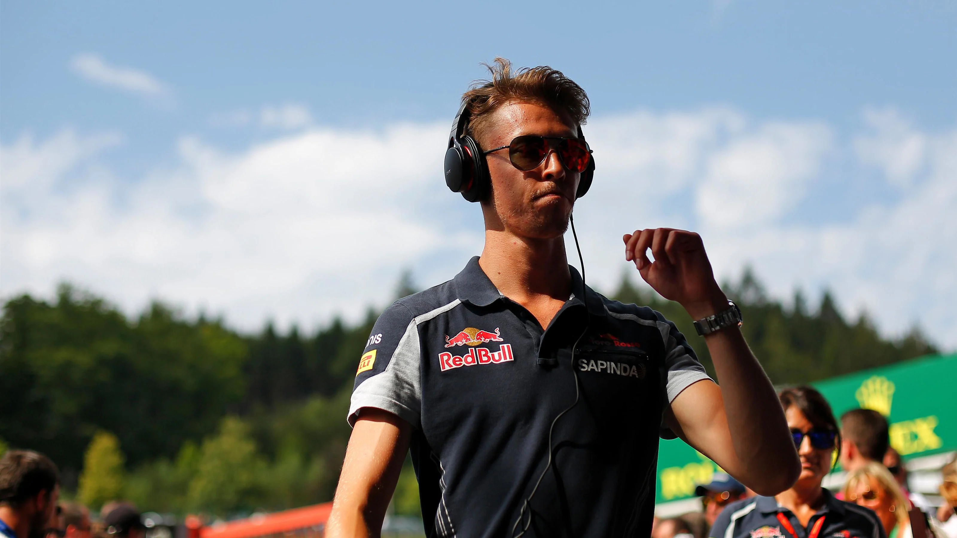Daniil Kvyat (RUS) Scuderia Toro Rosso on the drivers parade at Formula One World Championship,