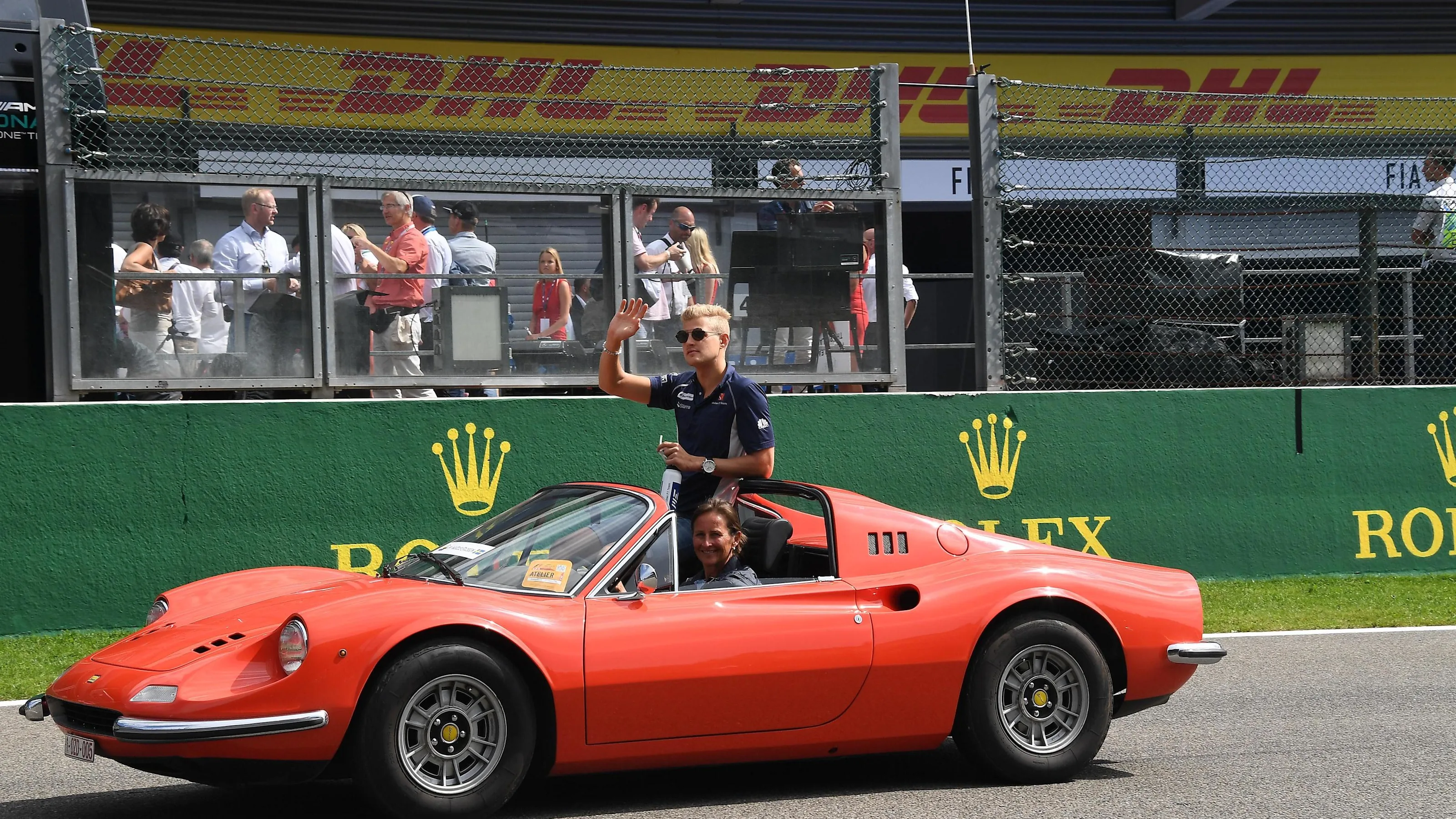 Marcus Ericsson (SWE) Sauber on the drivers parade at Formula One World Championship, Rd13, Belgian