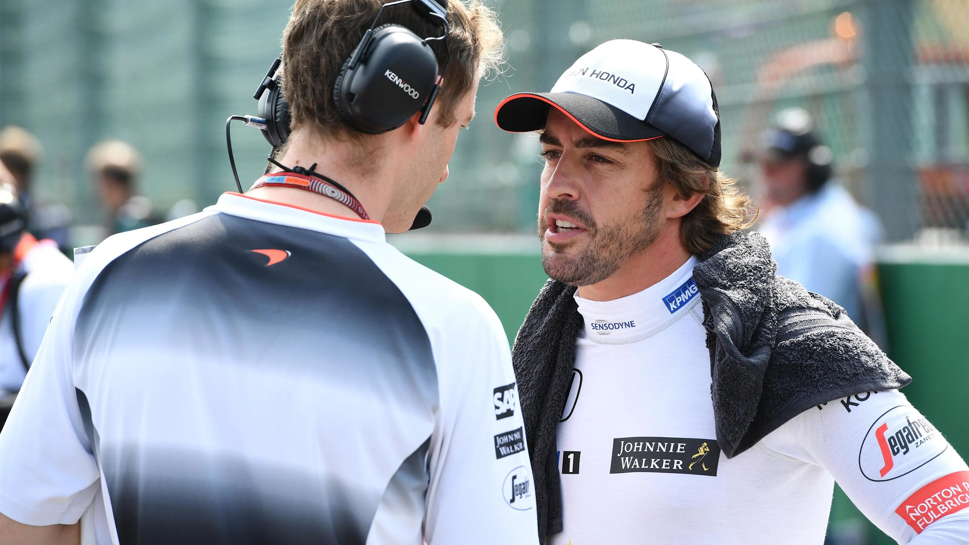 Fernando Alonso (ESP) McLaren on the grid at Formula One World Championship, Rd13, Belgian Grand