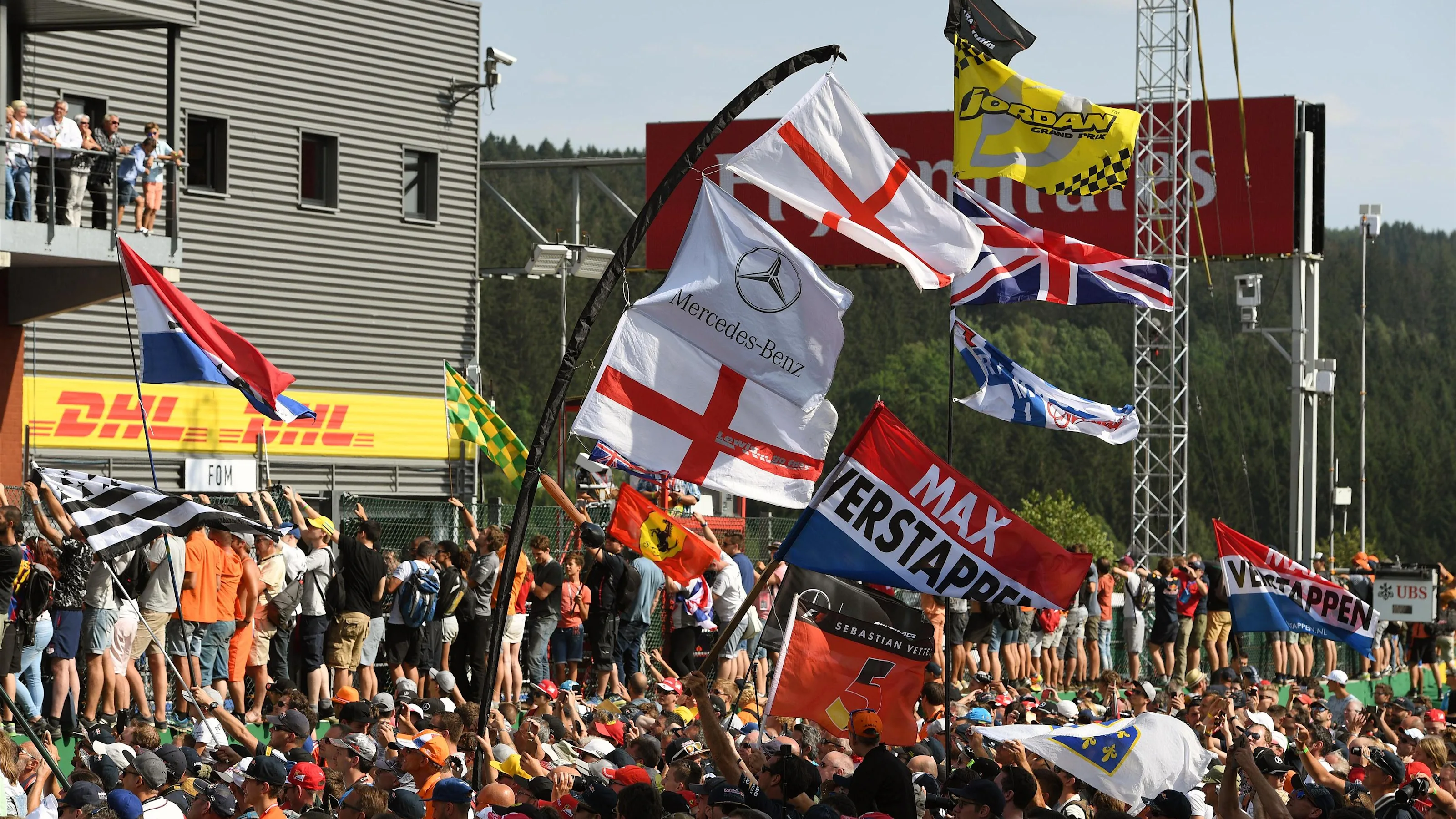 Fans and flags at Formula One World Championship, Rd13, Belgian Grand Prix, Race, Spa