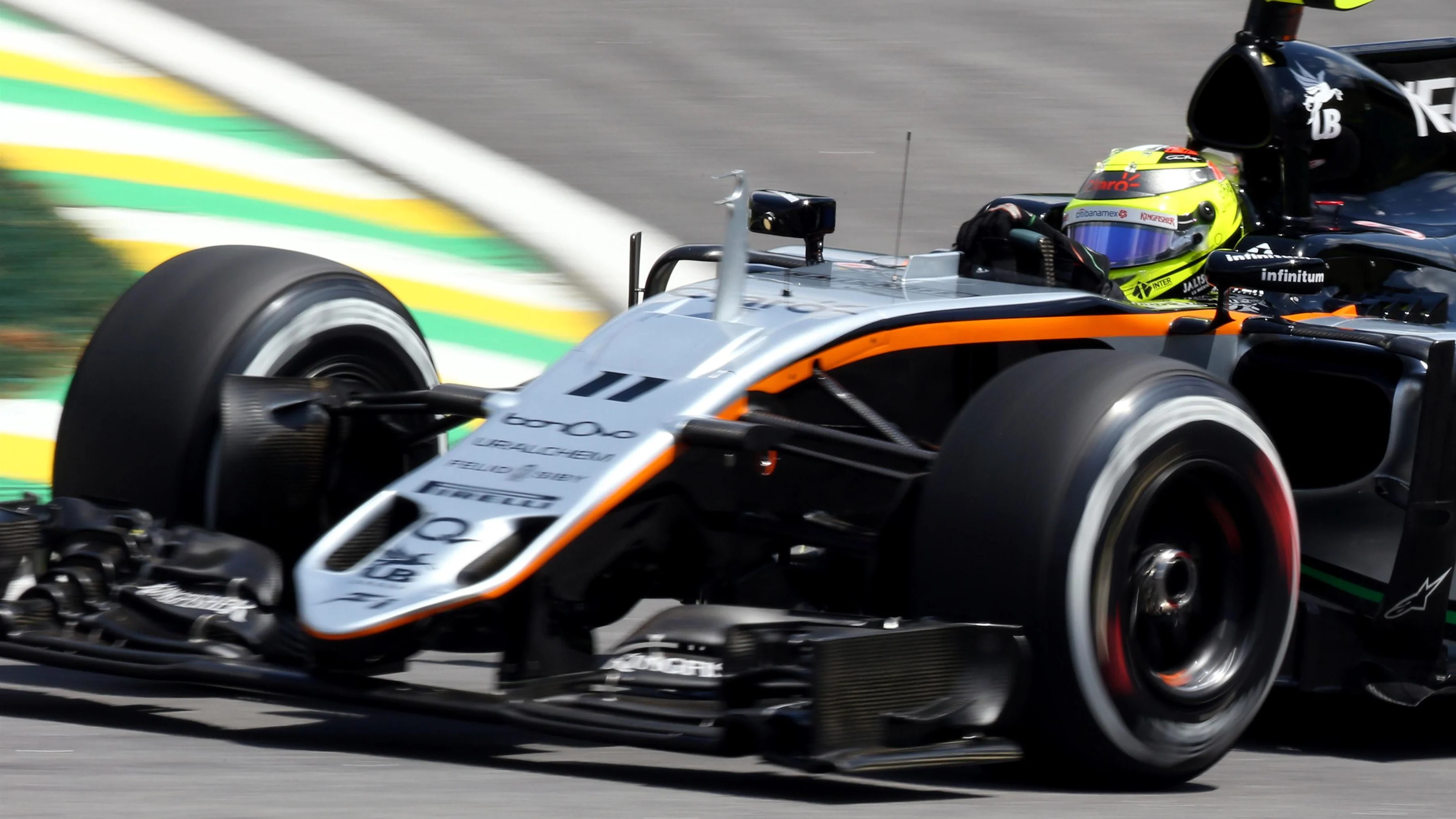 Sergio Perez (MEX) Force India VJM09 at Formula One World Championship, Rd20, Brazilian Grand Prix,