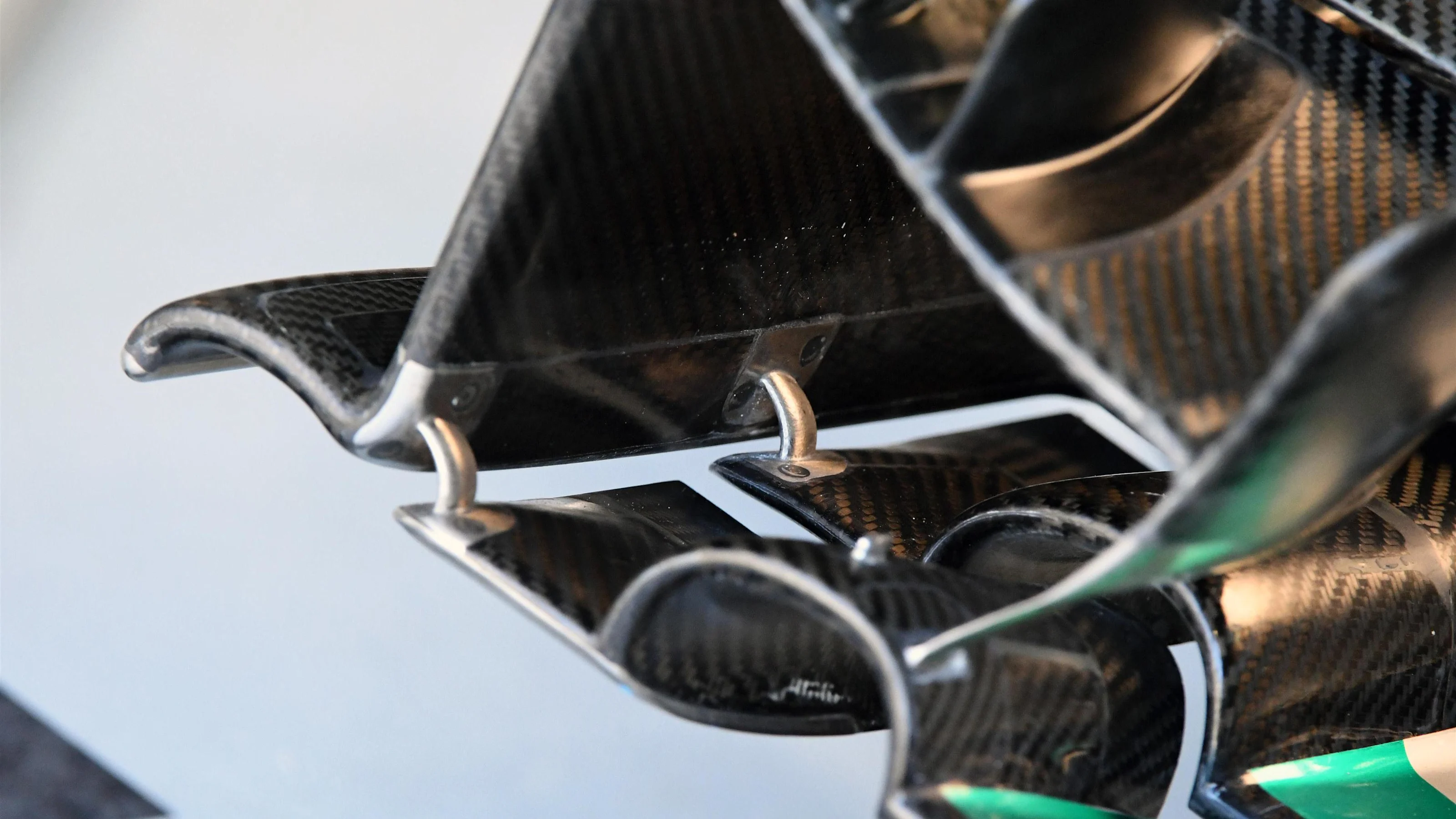 Mercedes-Benz F1 W07 Hybrid front wing detail at Formula One World Championship, Rd20, Brazilian