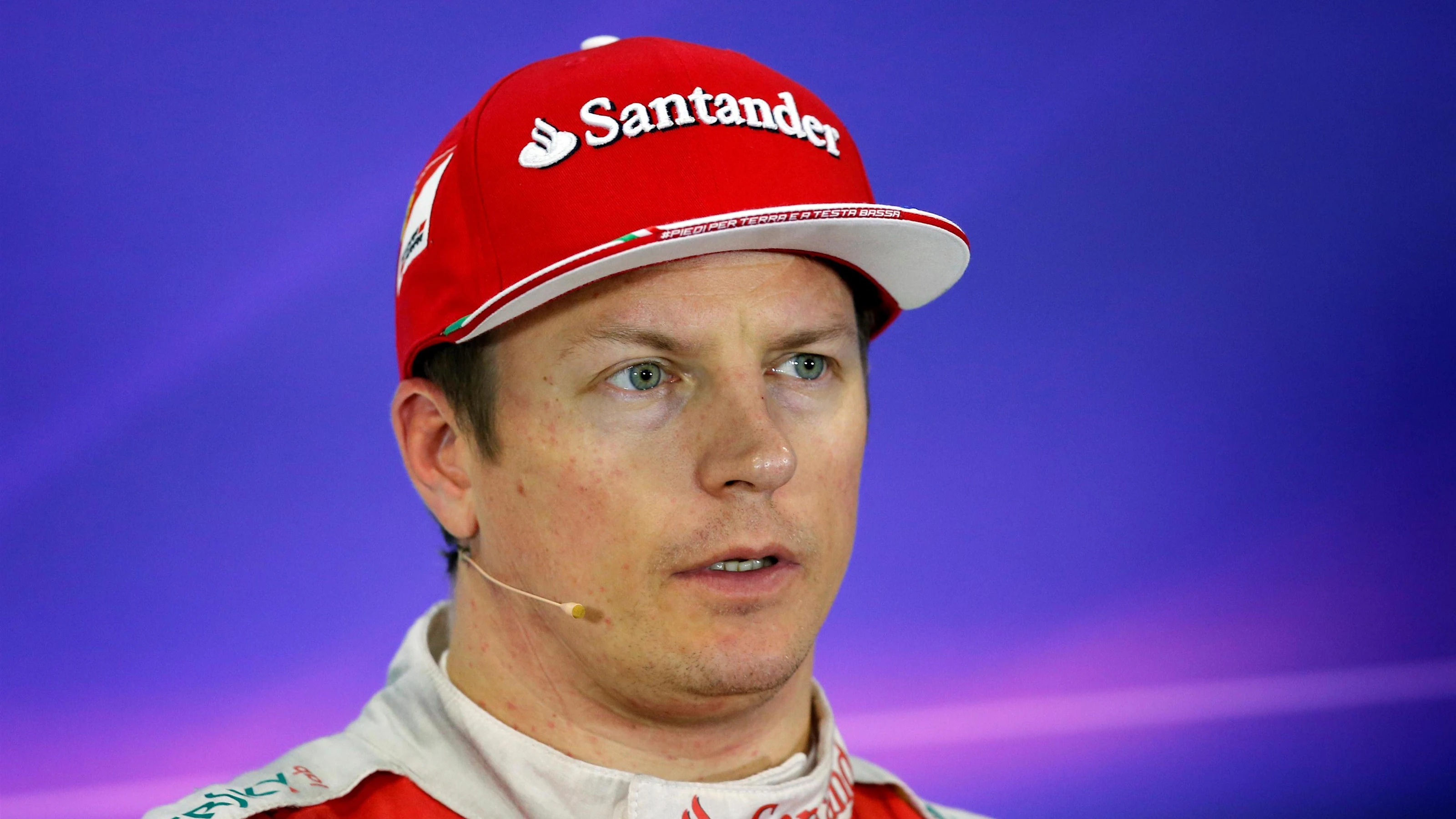 Kimi Raikkonen (FIN) Ferrari in the Press Conference at Formula One World Championship, Rd20,