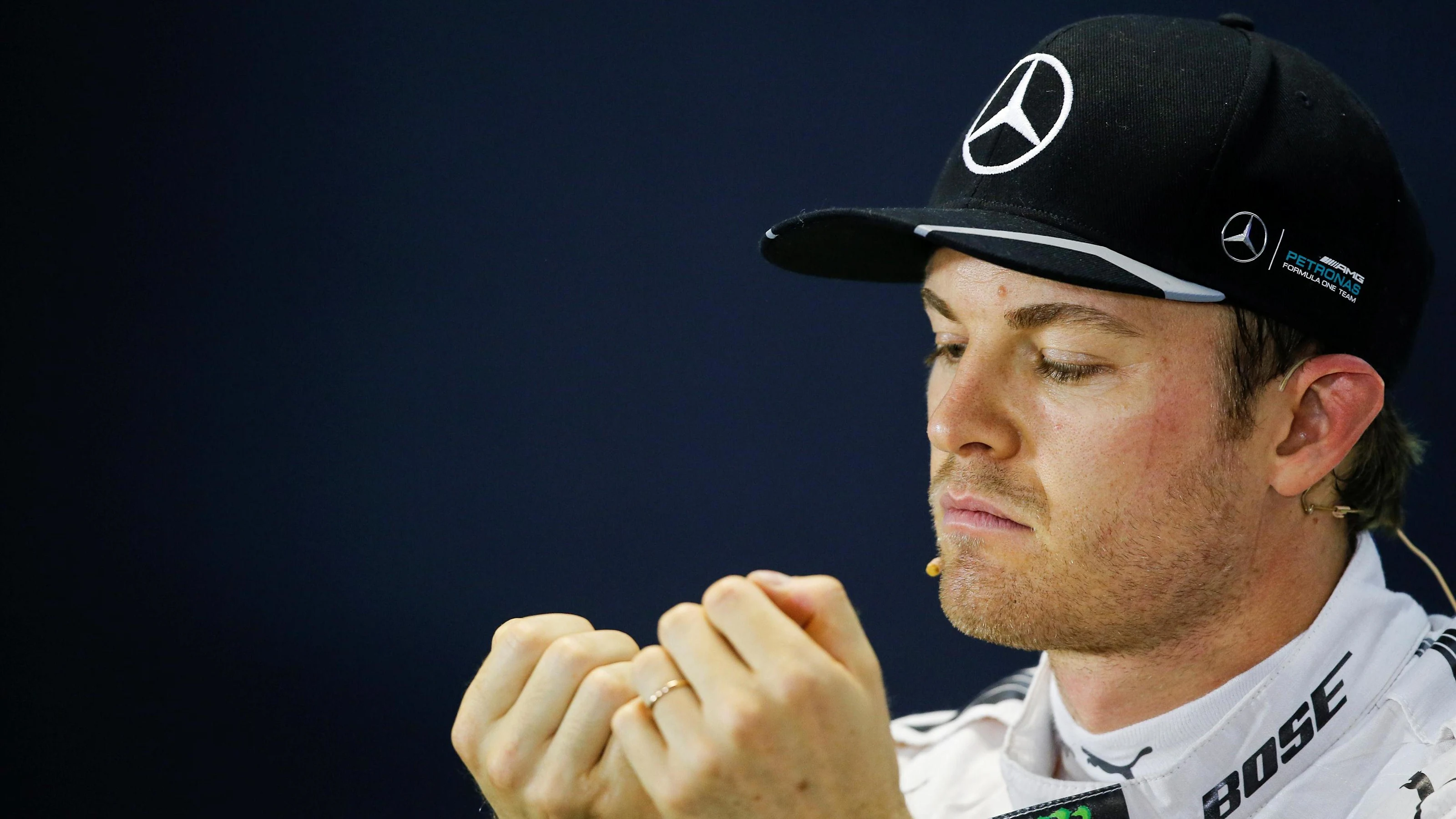Nico Rosberg (GER) Mercedes AMG F1 in the Press Conference at Formula One World Championship, Rd20,