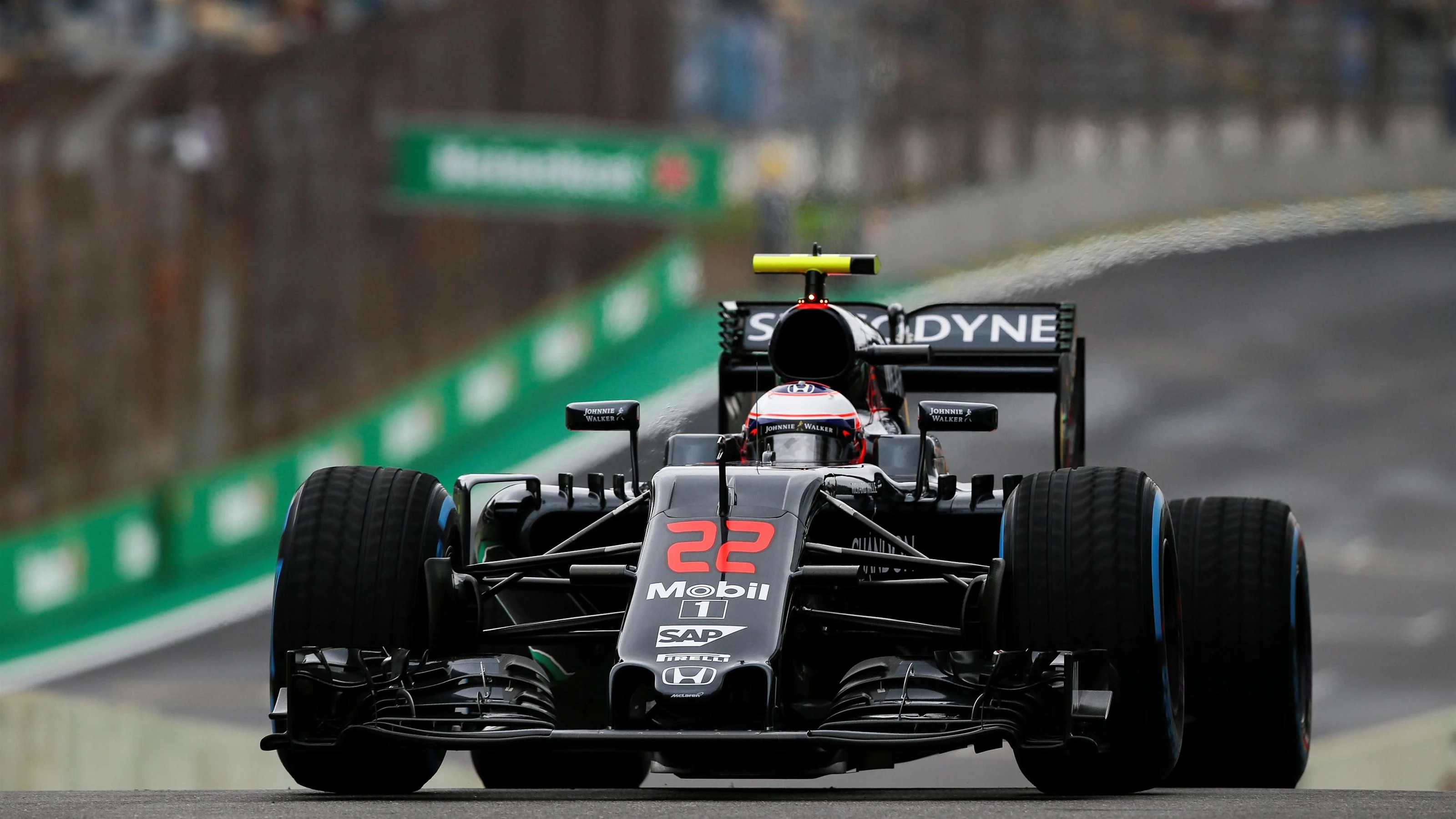 Jenson Button (GBR) McLaren MP4-31 at Formula One World Championship, Rd20, Brazilian Grand Prix,