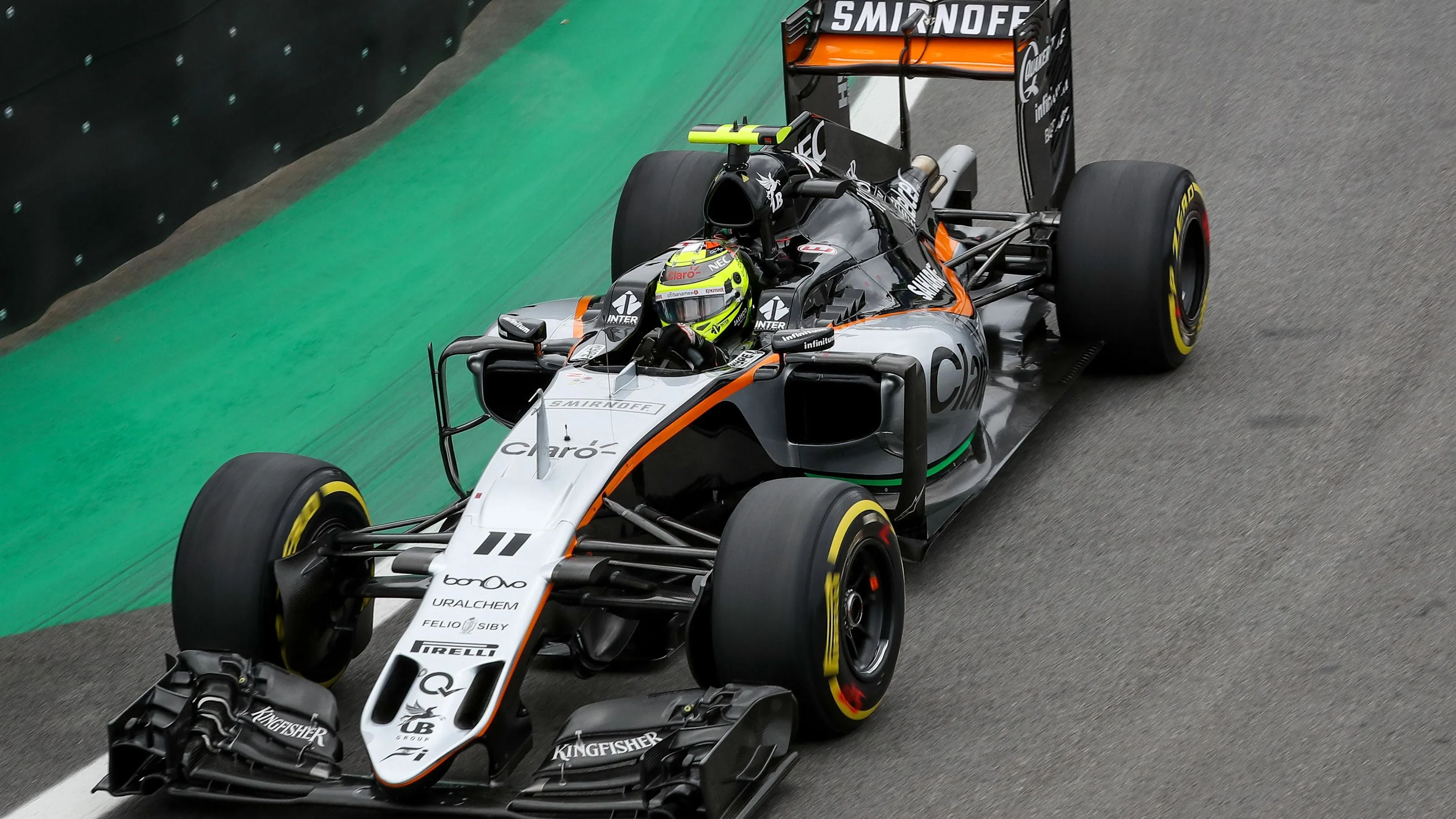 Sergio Perez (MEX) Force India VJM09 at Formula One World Championship, Rd20, Brazilian Grand Prix,