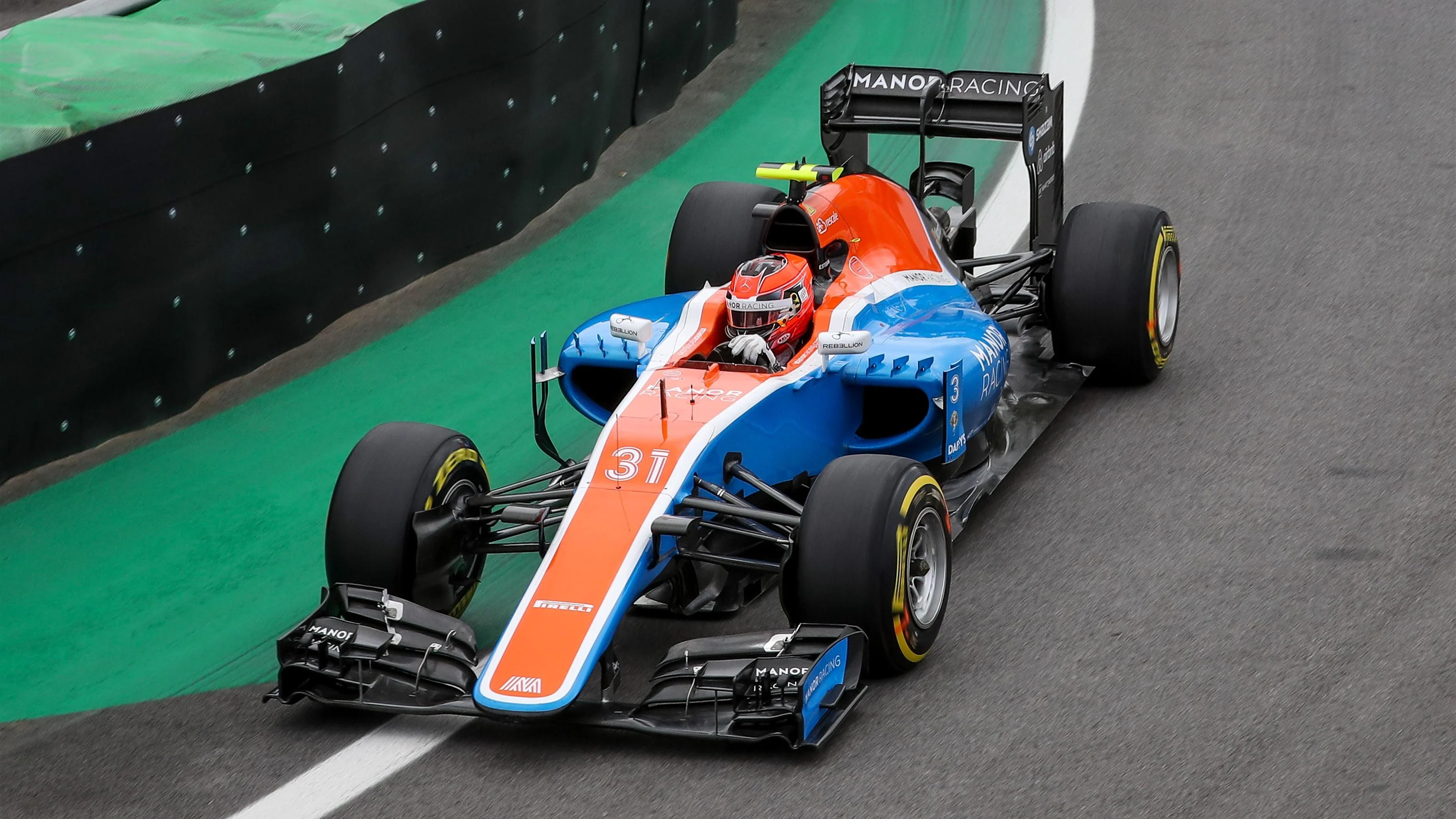 Esteban Ocon (FRA) Manor Racing MRT05 at Formula One World Championship, Rd20, Brazilian Grand