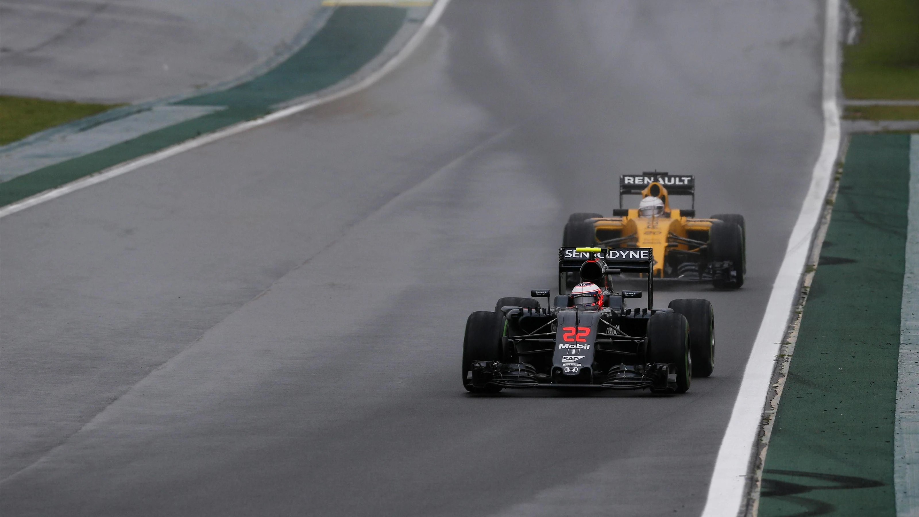 Jenson Button (GBR) McLaren MP4-31 at Formula One World Championship, Rd20, Brazilian Grand Prix,