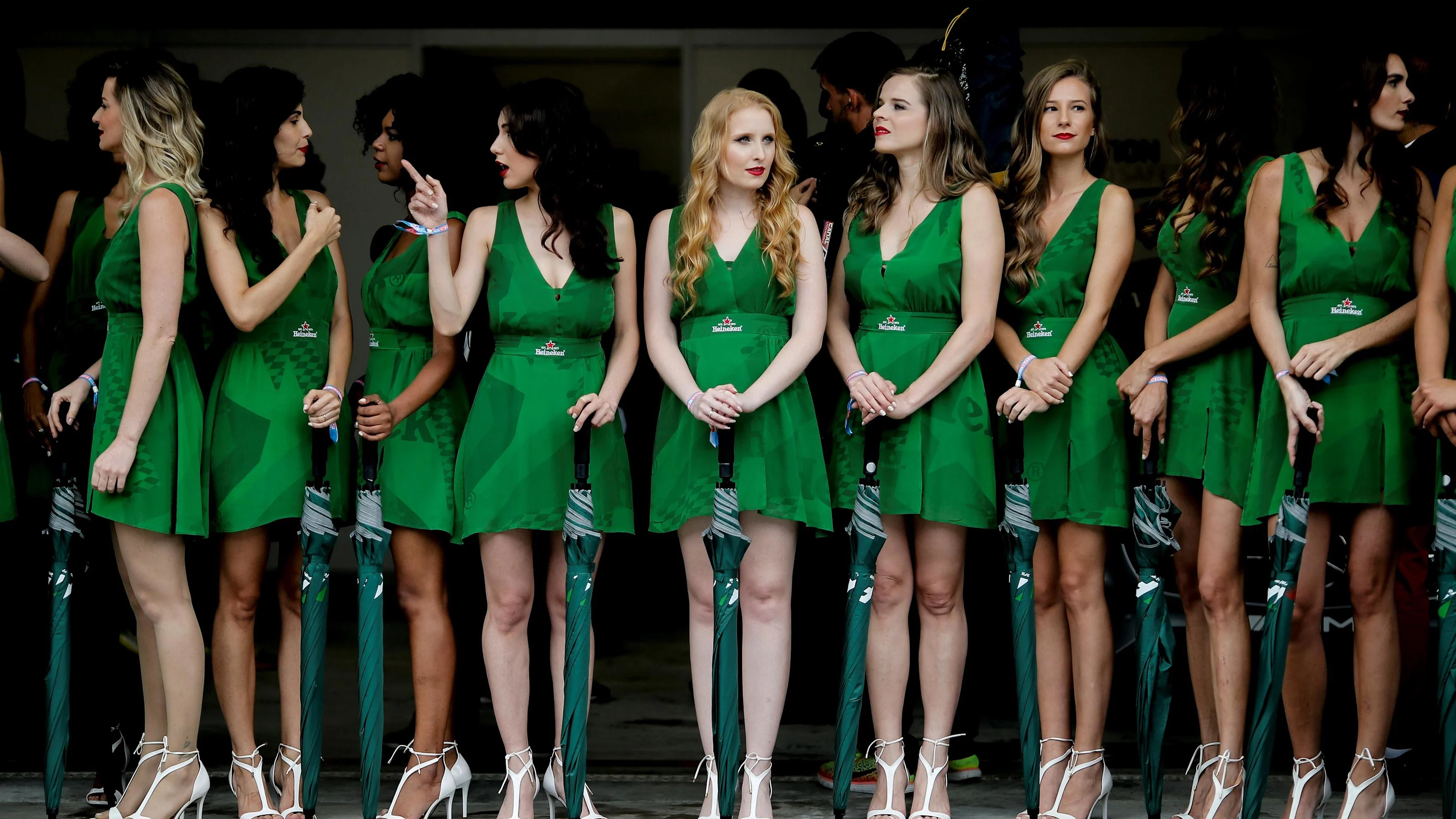 Grid girls at Formula One World Championship, Rd20, Brazilian Grand Prix, Race, Interlagos, Sao