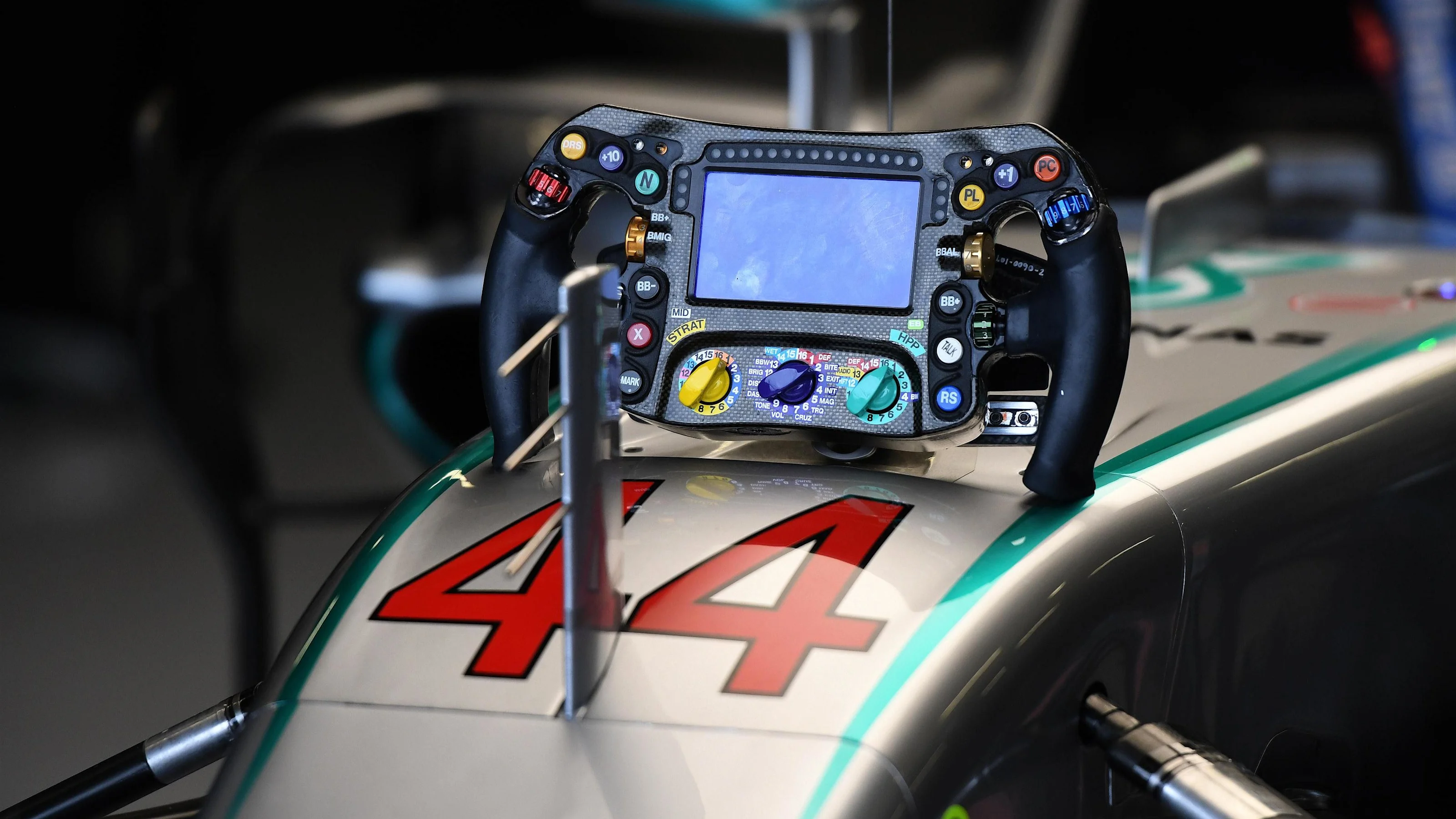 Ferrari SF16-H steering wheel at Formula One World Championship, Rd10, British Grand Prix,