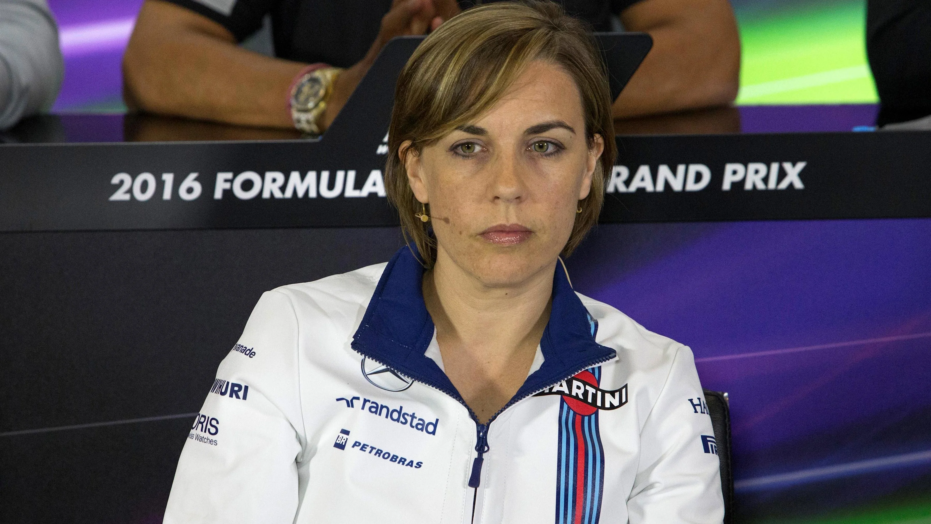 Claire Williams (GBR) Williams Deputy Team Principal in the Press Conference at Formula One World